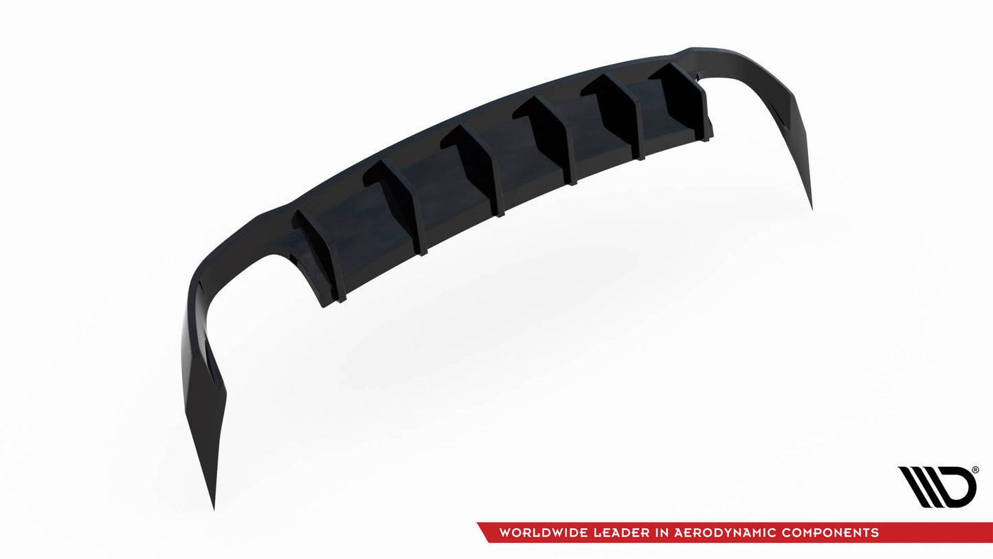 Diffusor Heck Ansatz für Seat Leon Cupra Sportstourer Mk3 schwarz Hochglanz