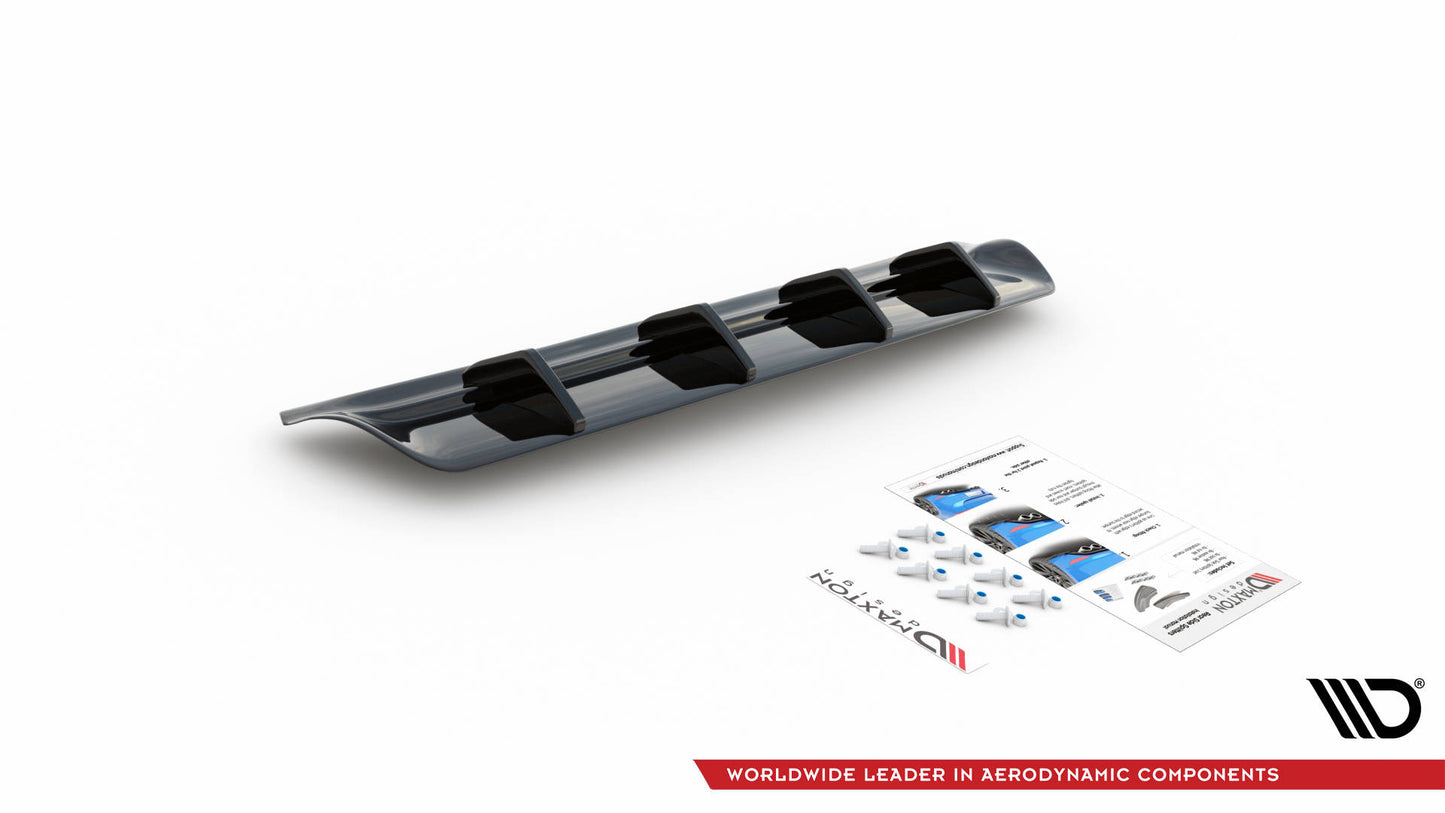 Diffusor Heck Ansatz für Maserati Ghibli Mk3 schwarz Hochglanz