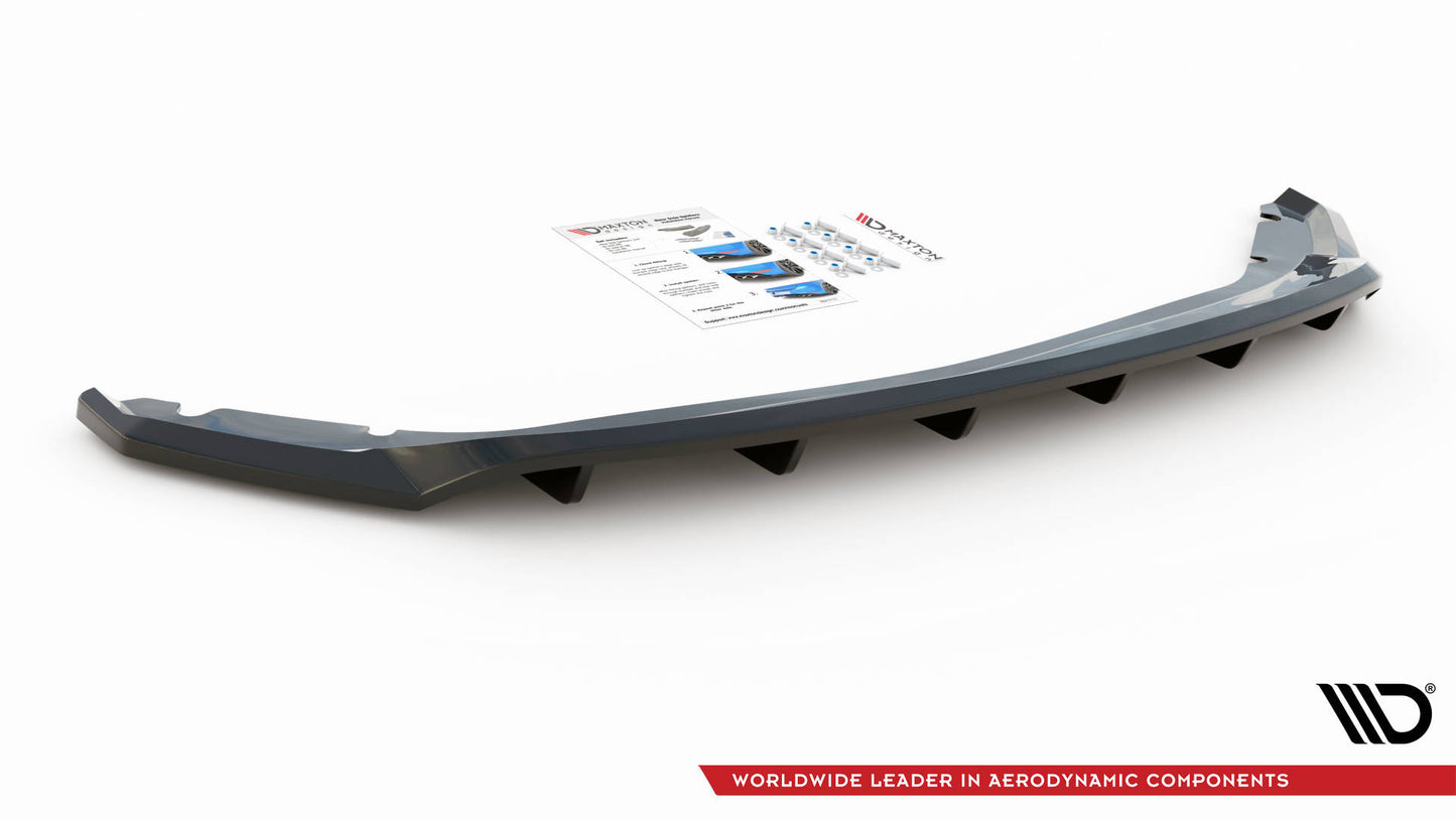 Mittlerer Cup Diffusor DTM Look Heck Ansatz für Seat Leon Hatchback Mk3 schwarz Hochglanz