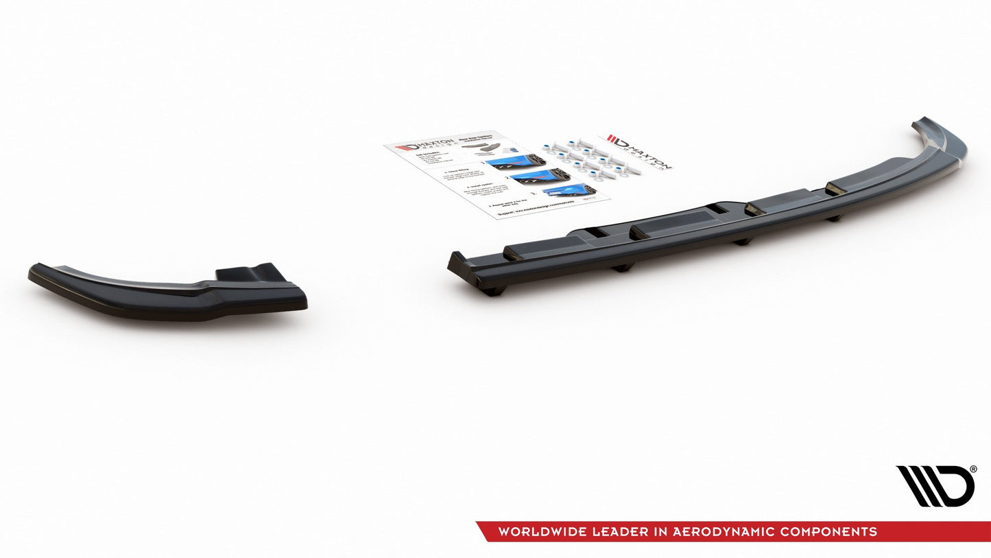 Mittlerer Cup Diffusor DTM Look Heck Ansatz für VW Polo GTI / R-line Mk6 schwarz Hochglanz