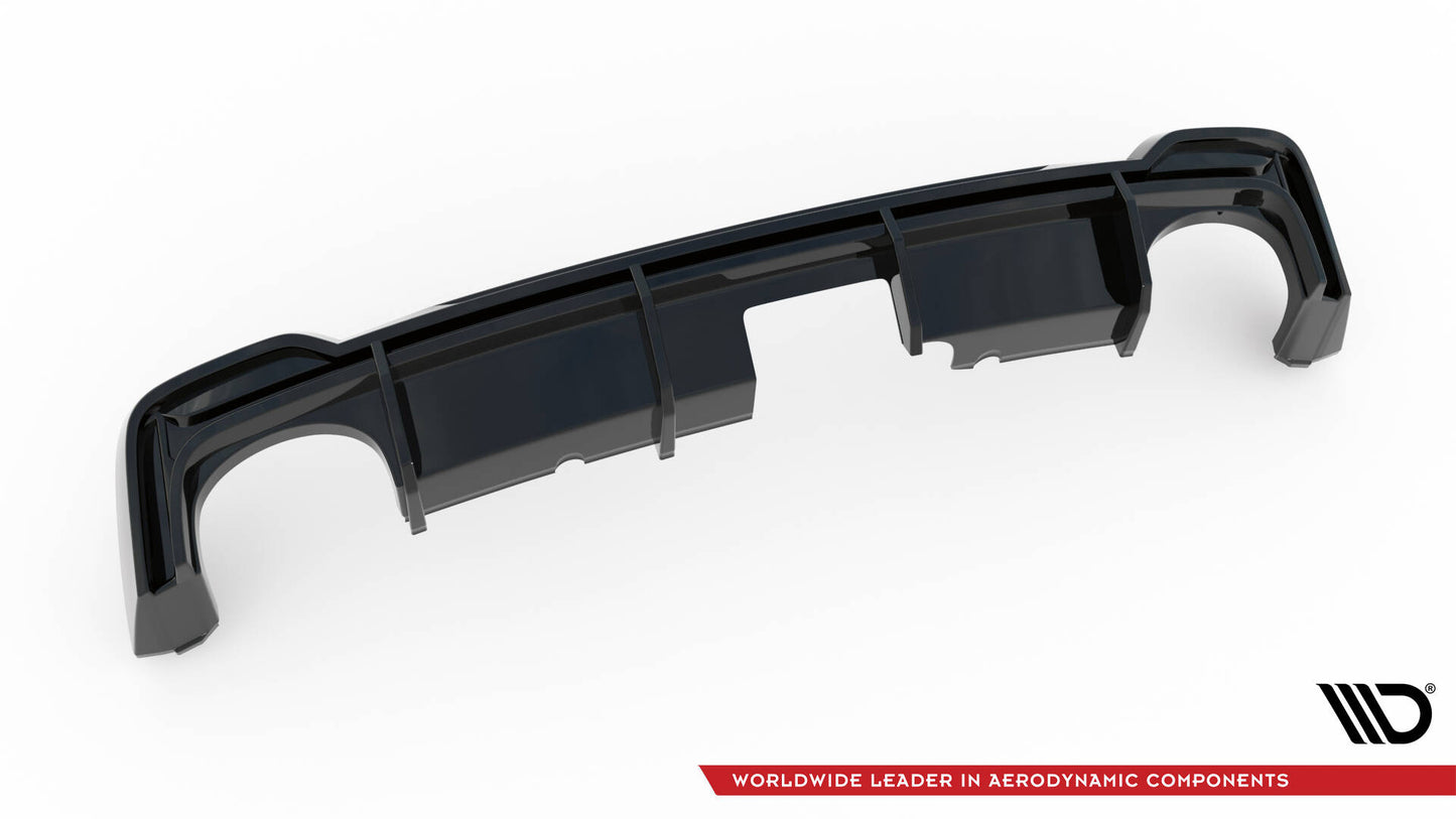 Diffusor Heck Ansatz für Audi RS7 C8 (mit AHK) schwarz Hochglanz