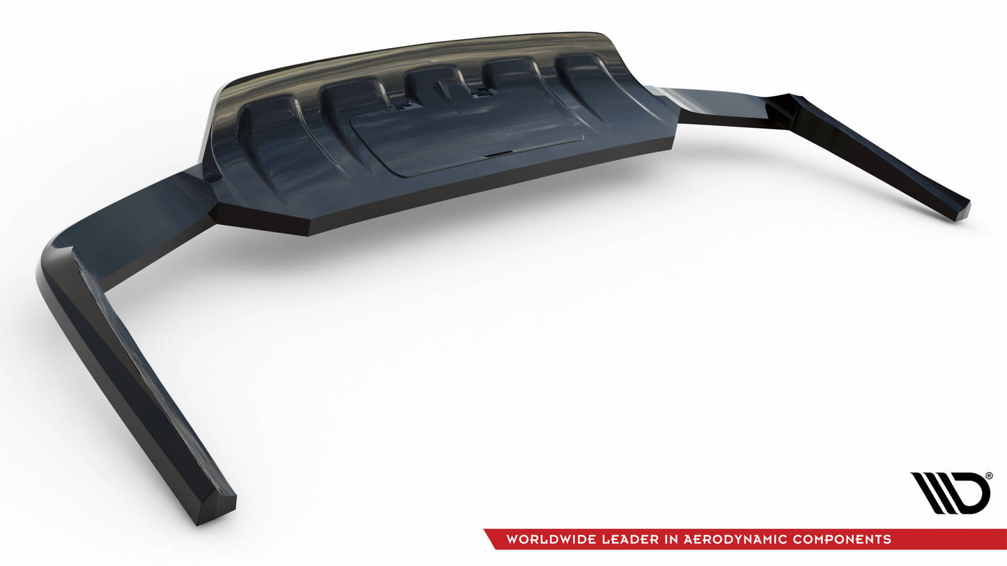 Mittlerer Cup Diffusor DTM Look Heck Ansatz für Audi Q7 Mk2 schwarz Hochglanz