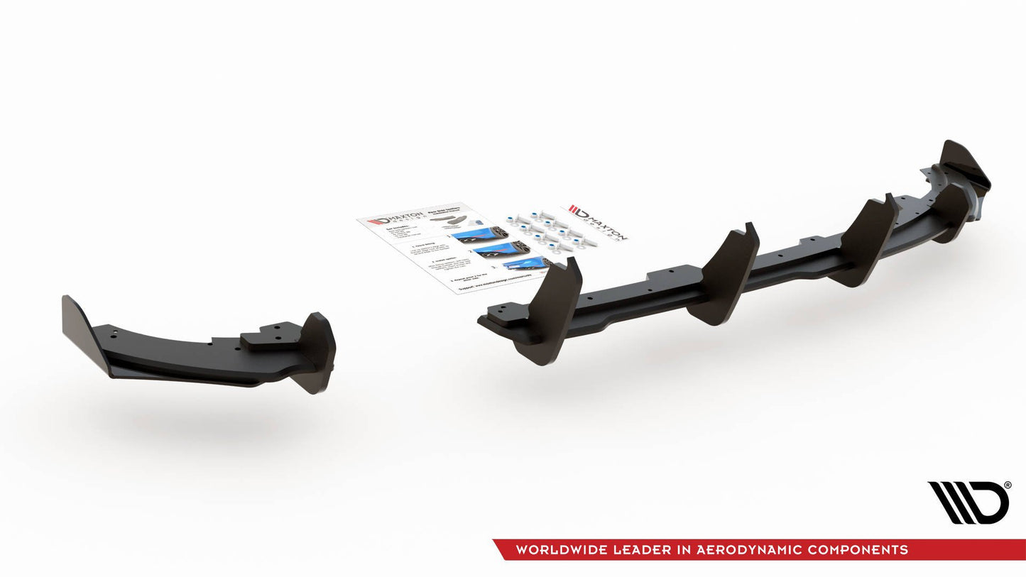 Street Pro Diffusor Heck Ansatz +Flaps für Volkswagen Polo GTI Mk6 schwarz Hochglanz