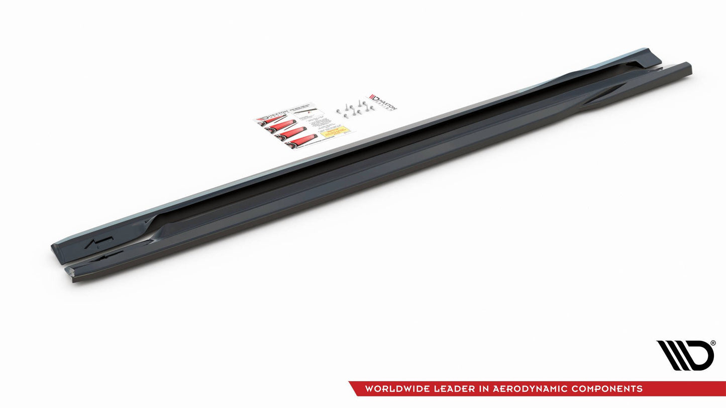 Seitenschweller Ansatz für Volvo S60 R-Design Mk2 schwarz Hochglanz