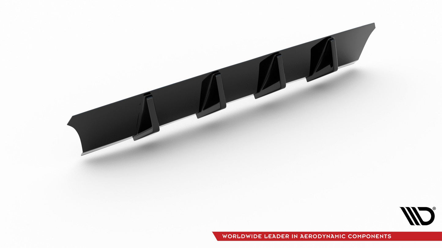 Diffusor Heck Ansatz V.1 für Seat Leon Cupra Mk3 FL Sportstourer schwarz Hochglanz