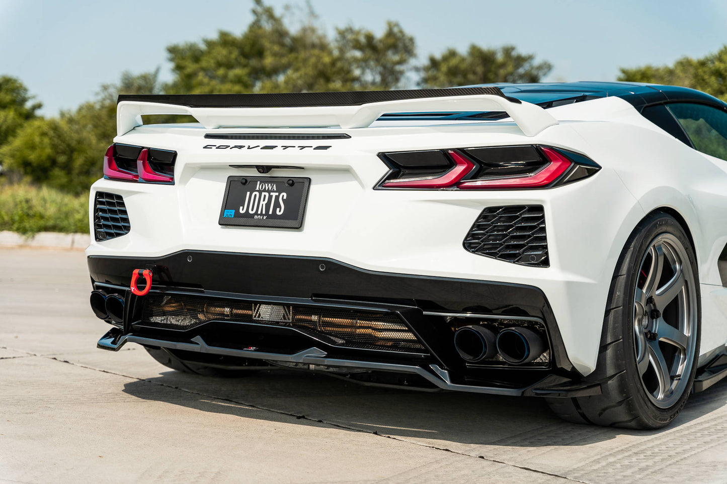 Mittlerer Diffusor Heck Ansatz für Chevrolet Corvette C8 Carbon Look