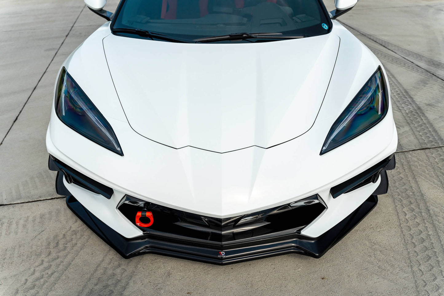 Front Ansatz für Chevrolet Corvette C8 schwarz Hochglanz