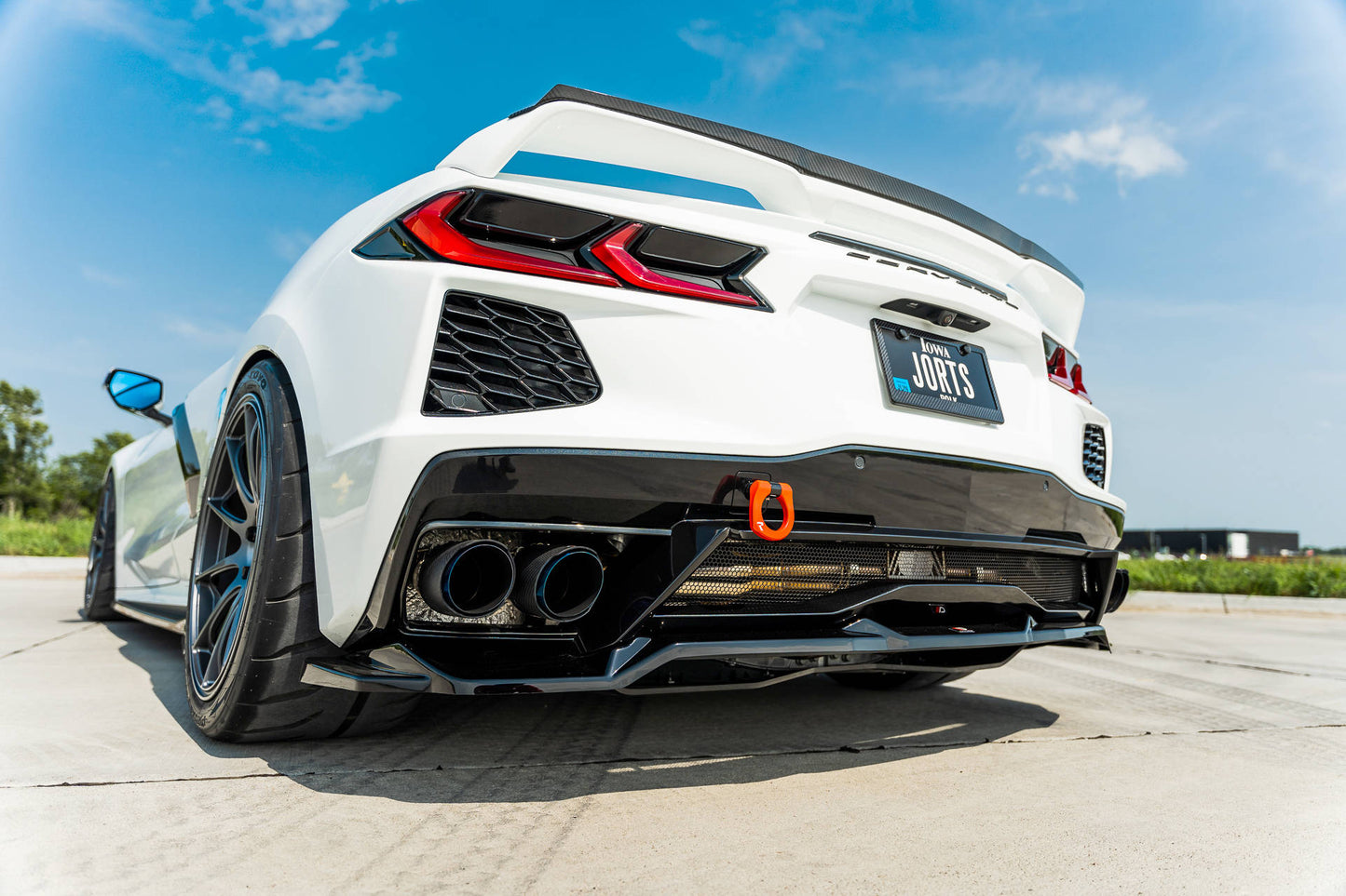 Mittlerer Diffusor Heck Ansatz für Chevrolet Corvette C8 Carbon Look