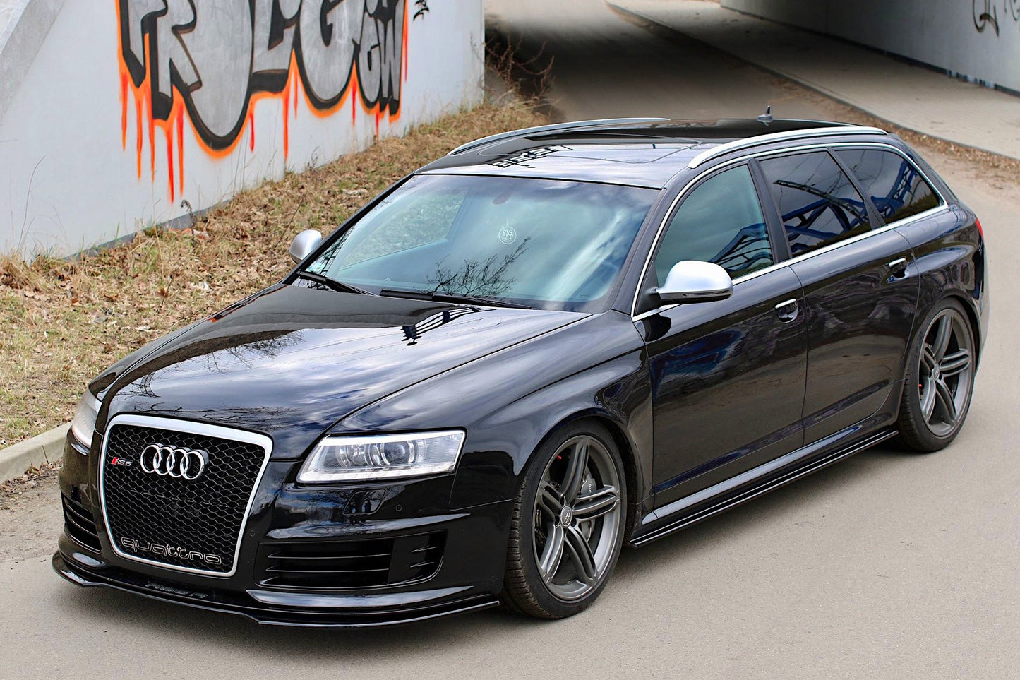 Seitenschweller Ansatz für Audi RS6 C6 schwarz Hochglanz