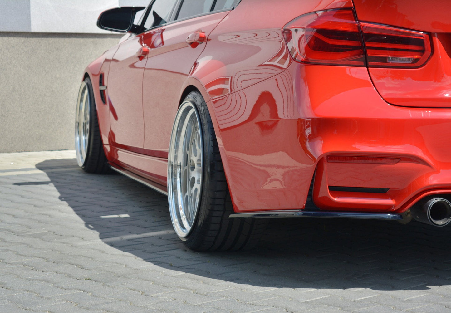 Heck Ansatz Flaps Diffusor für BMW M3 F80 schwarz Hochglanz