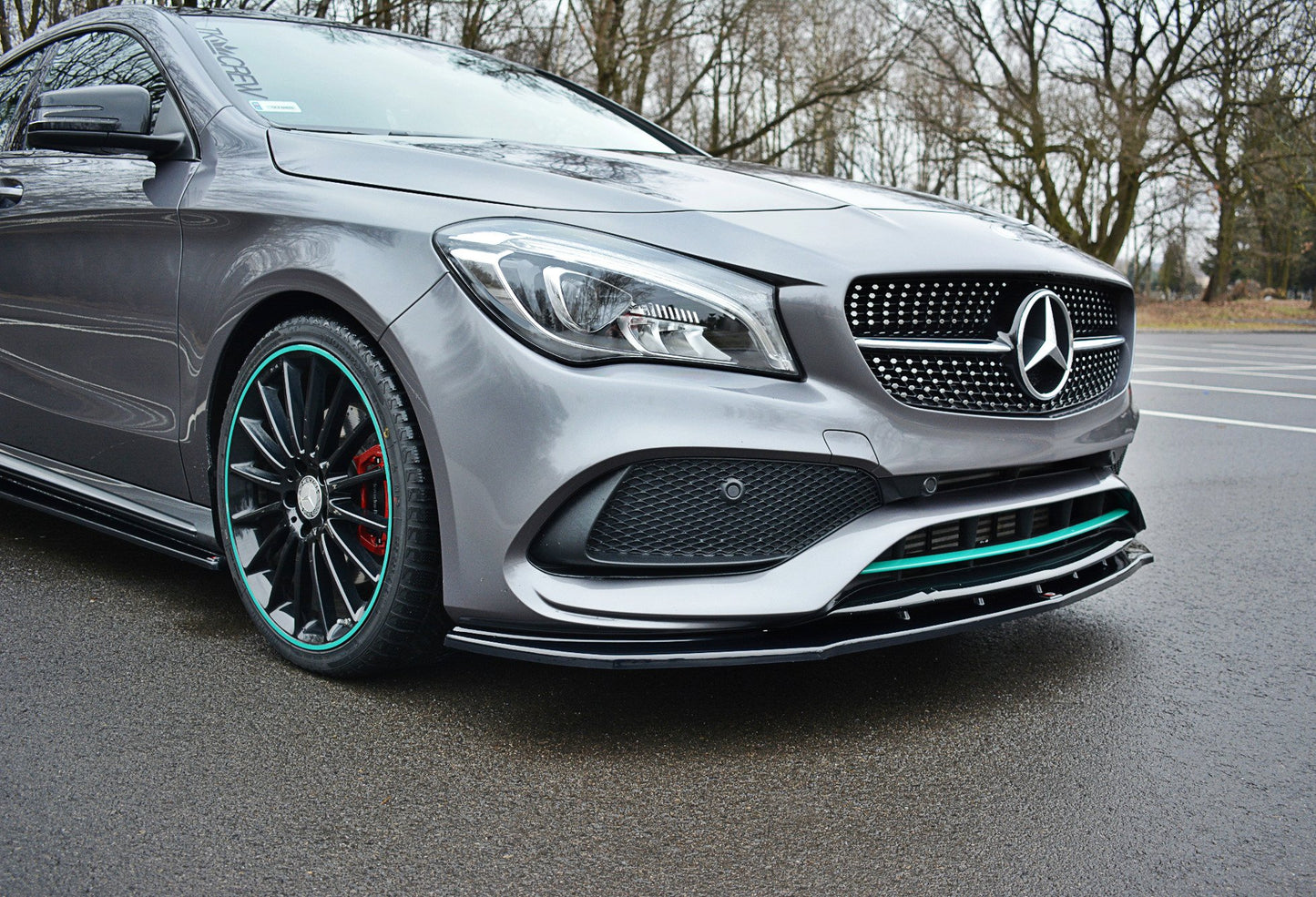 Front Ansatz V.1 für Mercedes CLA C117 AMG-LINE FACELIFT schwarz matt
