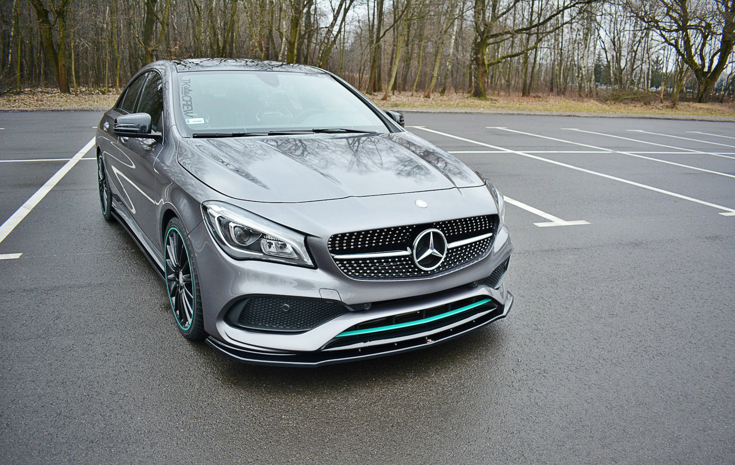 Front Ansatz V.1 für Mercedes CLA C117 AMG-LINE FACELIFT schwarz matt