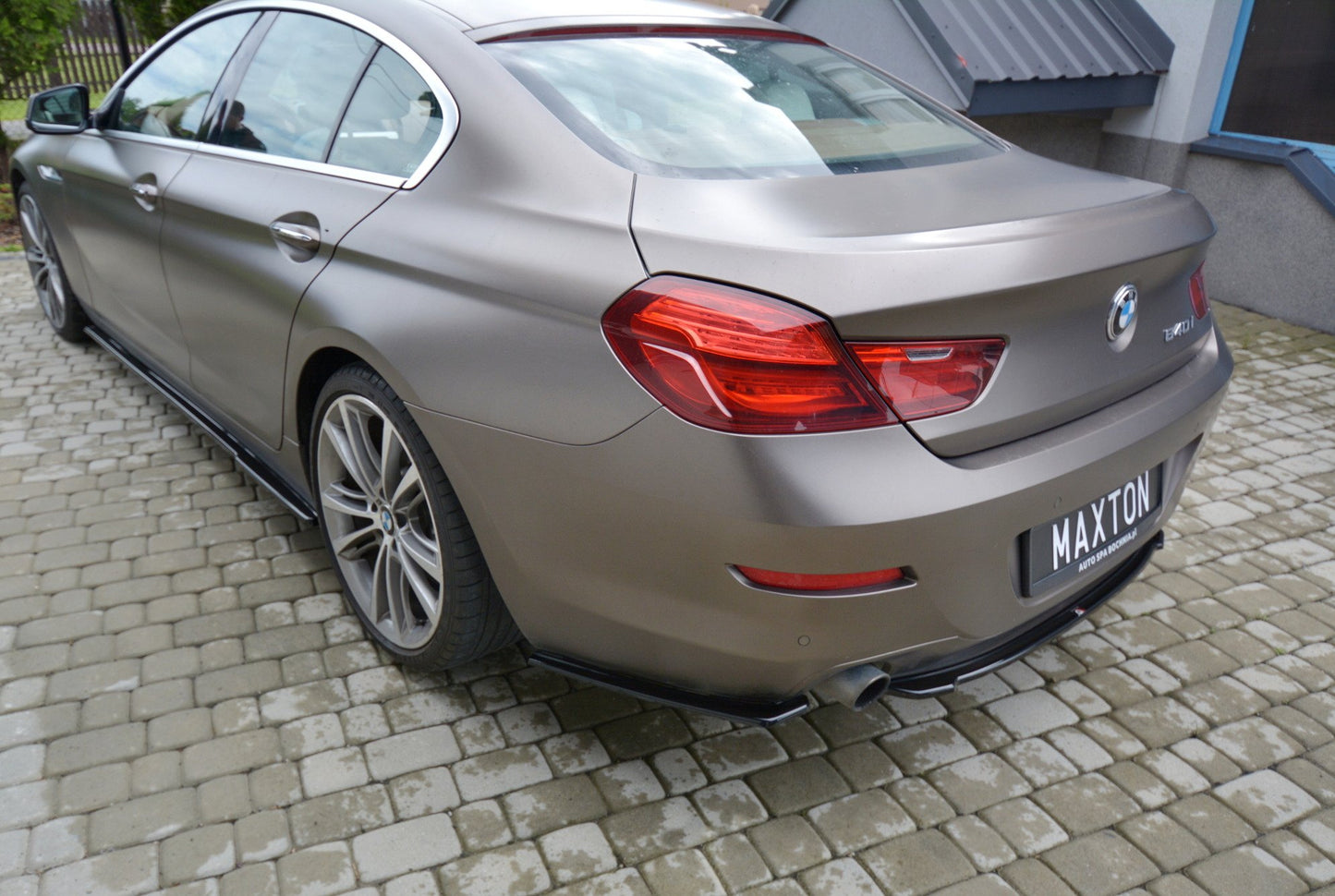Mittlerer Diffusor Heck Ansatz für BMW 6er GRAN COUPÉ schwarz matt