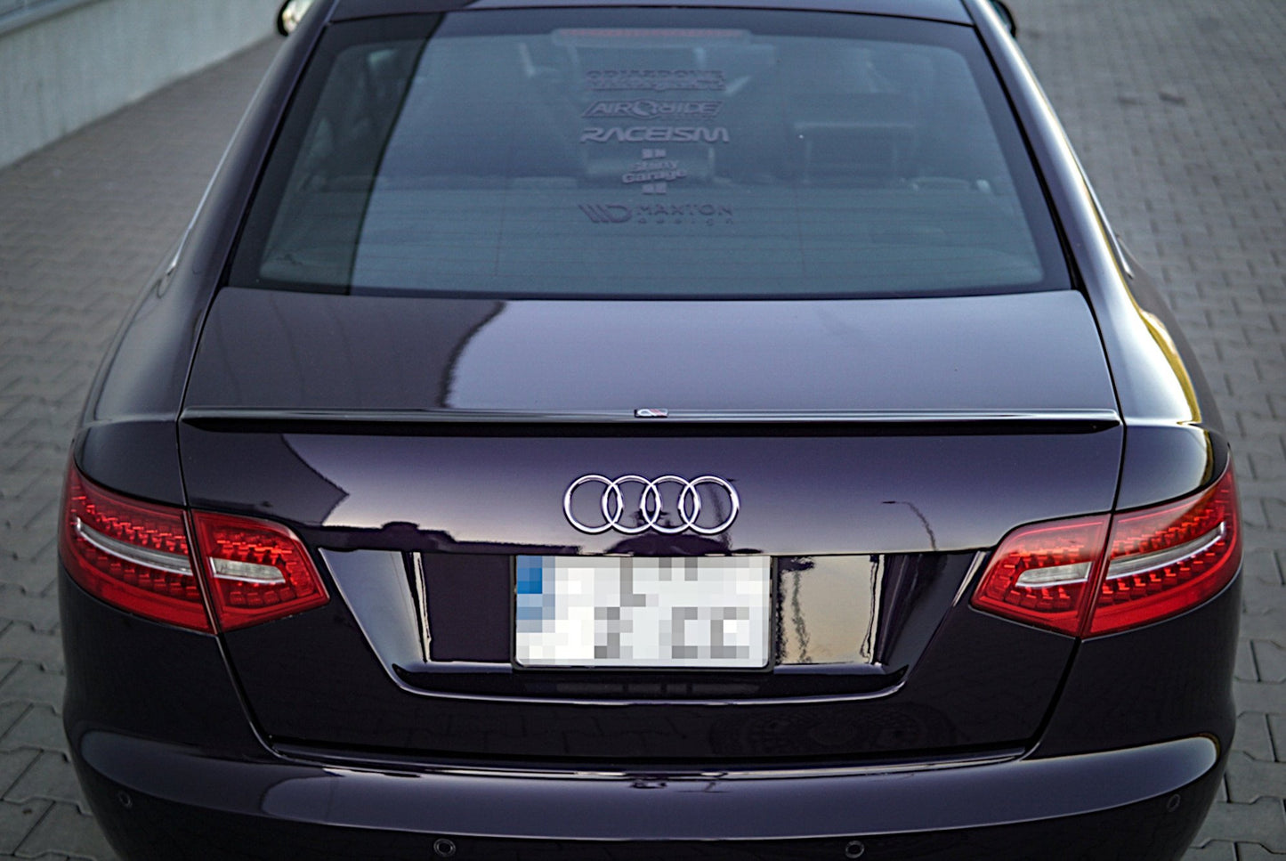 Spoiler CAP für Audi A6 S-Line C6 FL Limousine schwarz Hochglanz