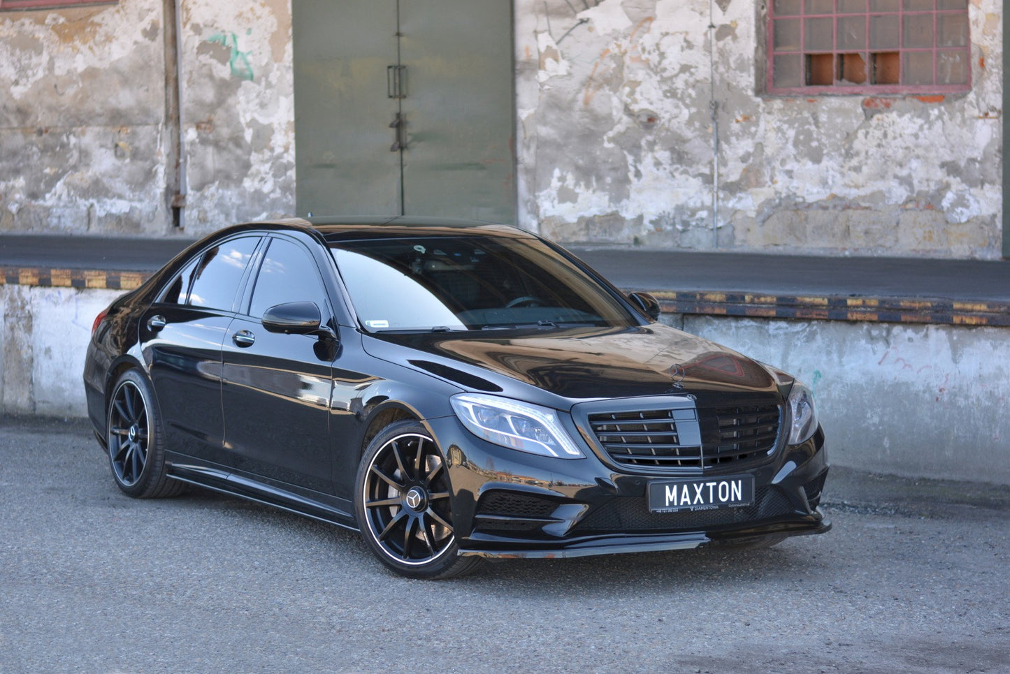 Front Ansatz V.1 für Mercedes S-KLASSE AMG-LINE W222 schwarz Hochglanz