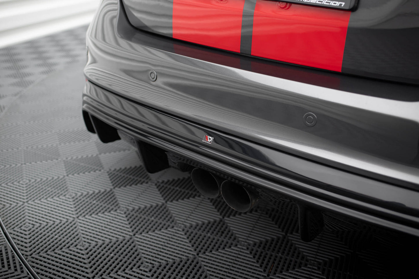 Diffusor Heck Ansatz für Ford Focus ST Mk3 FL (RS-Look) schwarz Hochglanz