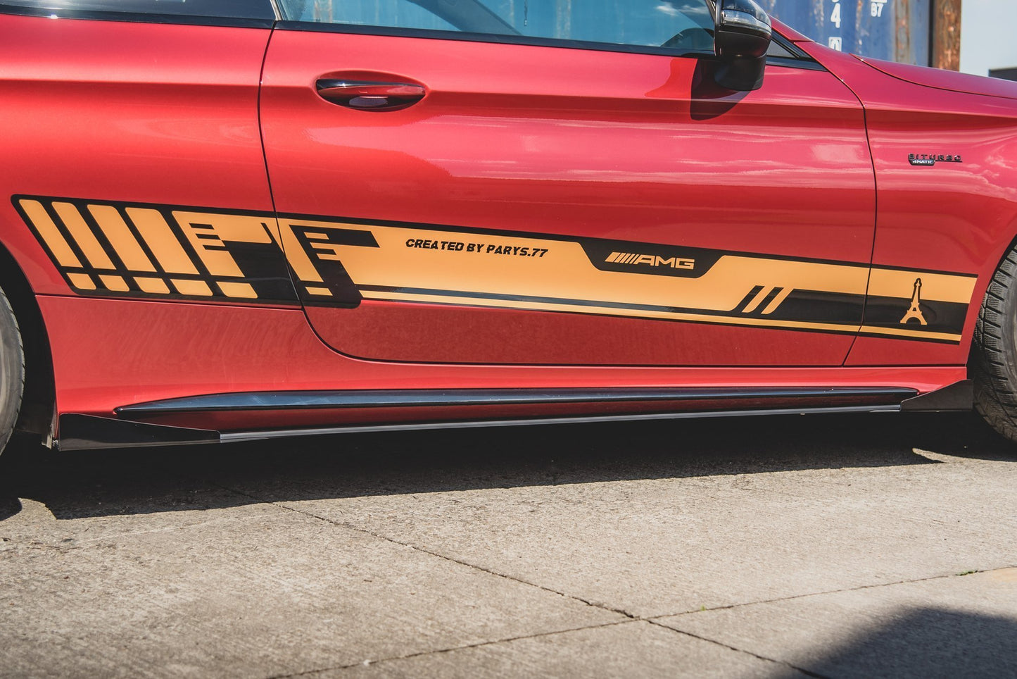 Street Pro Seitenschweller Ansatz für + Flaps Mercedes-AMG C43 Coupe C205 schwarz Hochglanz