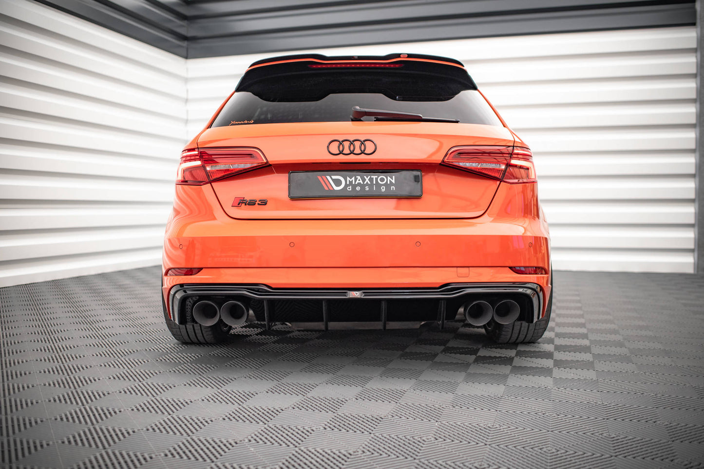Diffusor Heck Ansatz für + Milltek Sport Auspuffverlängerung Audi RS3 Sportback 8V Facelift