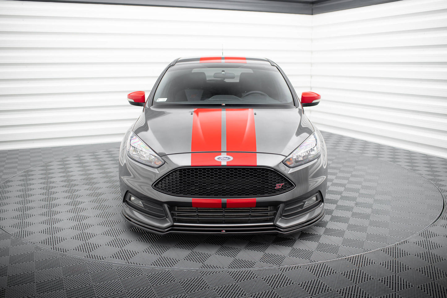 Front Ansatz V.3 für Ford Focus ST Mk3 FL schwarz Hochglanz