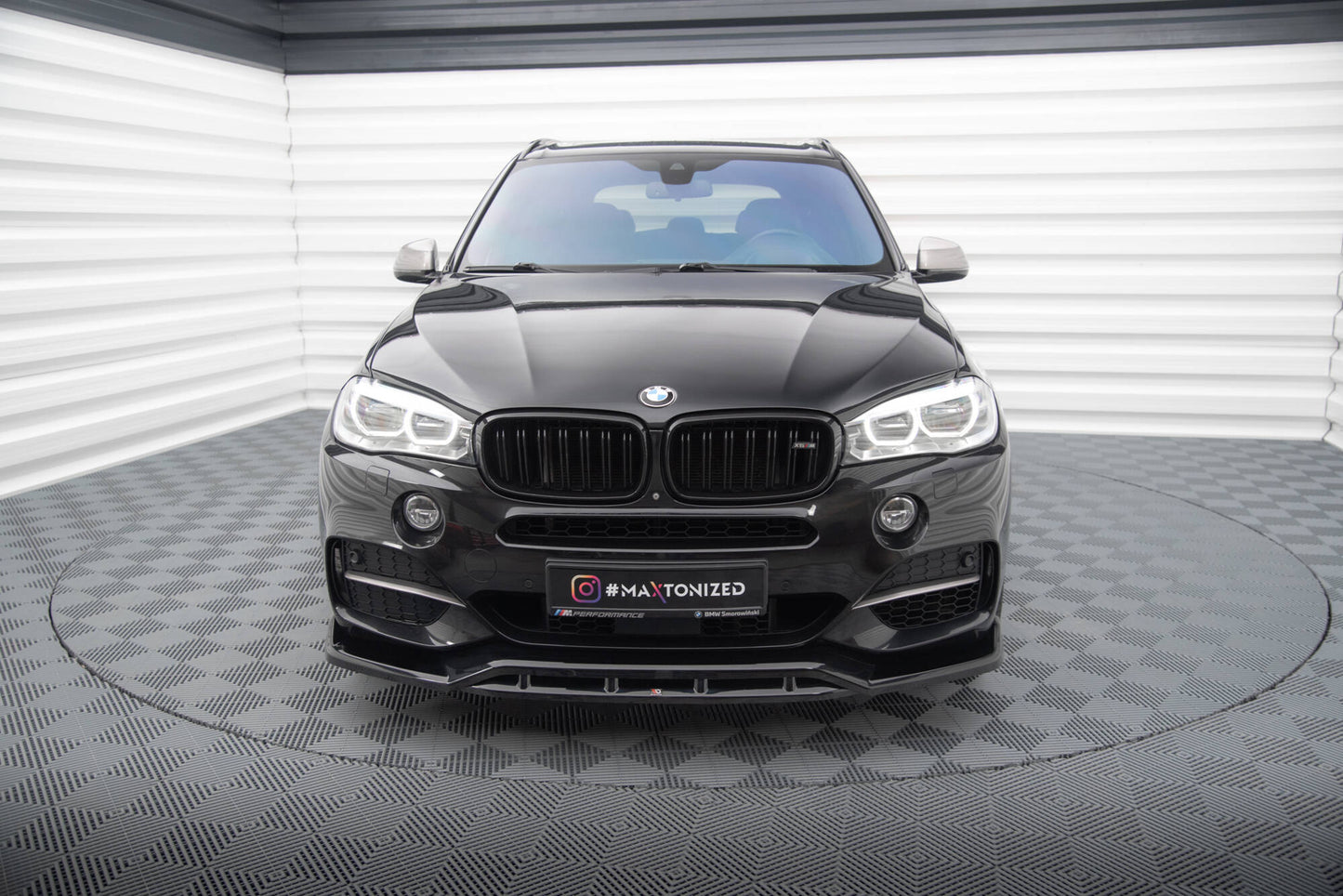 Front Ansatz V.3 für BMW X5 M-Paket F15 schwarz Hochglanz