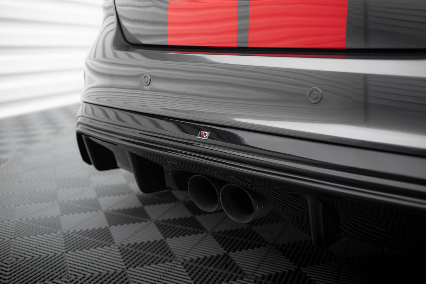 Diffusor Heck Ansatz für Ford Focus ST Mk3 FL (RS-Look) schwarz Hochglanz