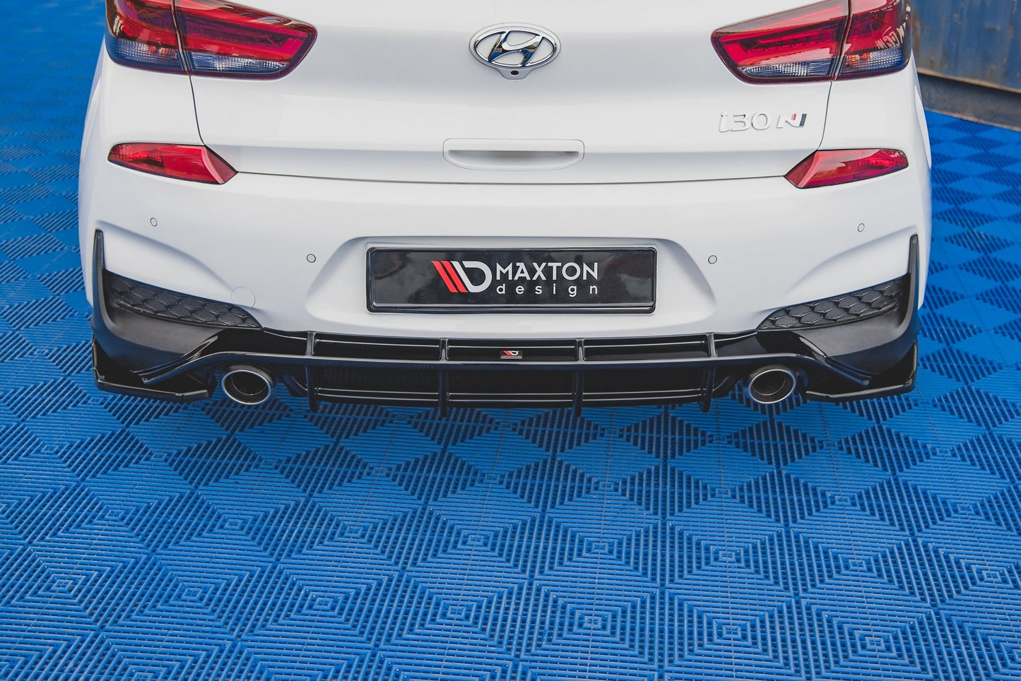 Heck Ansatz Flaps Diffusor V.4 für Hyundai I30 N Mk3 Hatchback schwarz Hochglanz