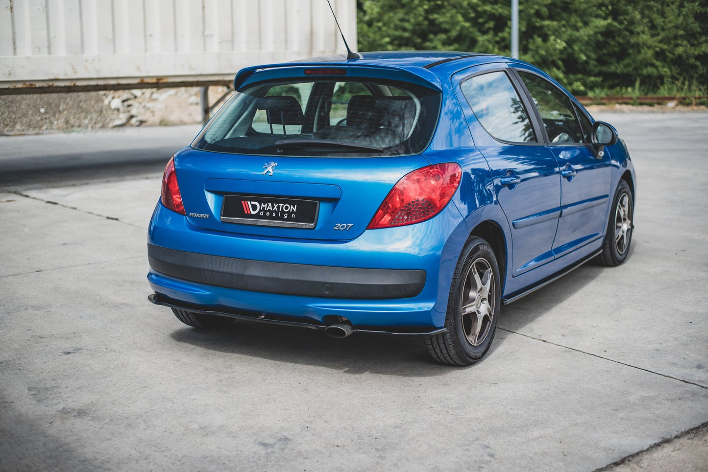 Heck Ansatz Flaps Diffusor für Peugeot 207 Sport schwarz Hochglanz