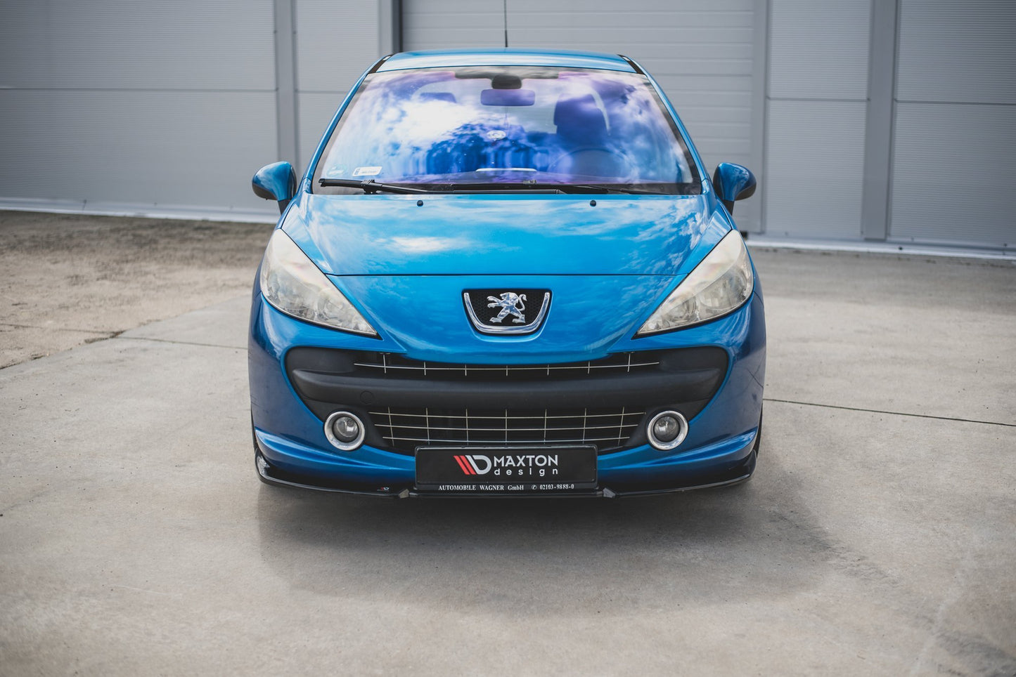 Front Ansatz für Peugeot 207 Sport schwarz Hochglanz