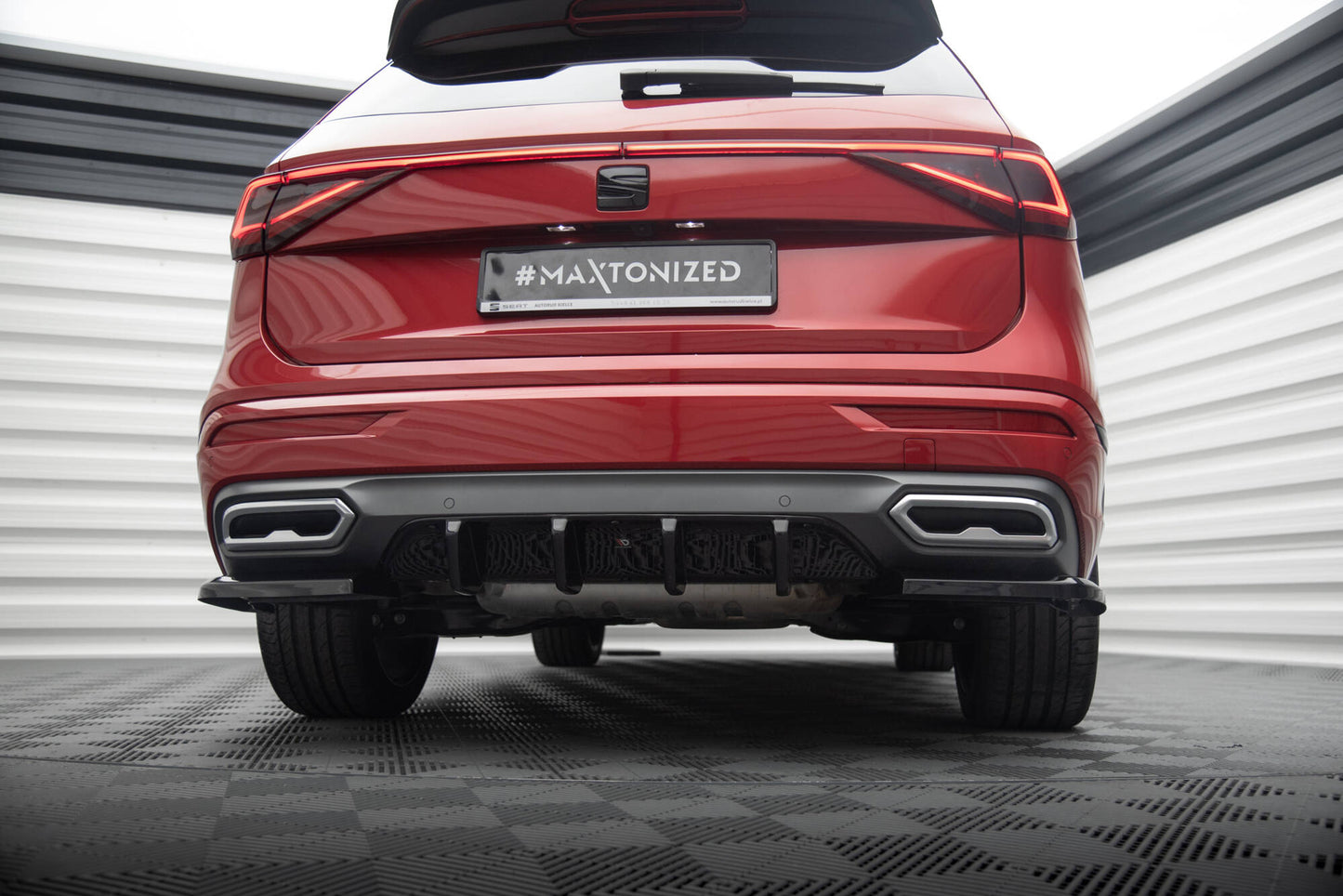 Diffusor Heck Ansatz für Seat Tarraco FR Mk1 schwarz Hochglanz