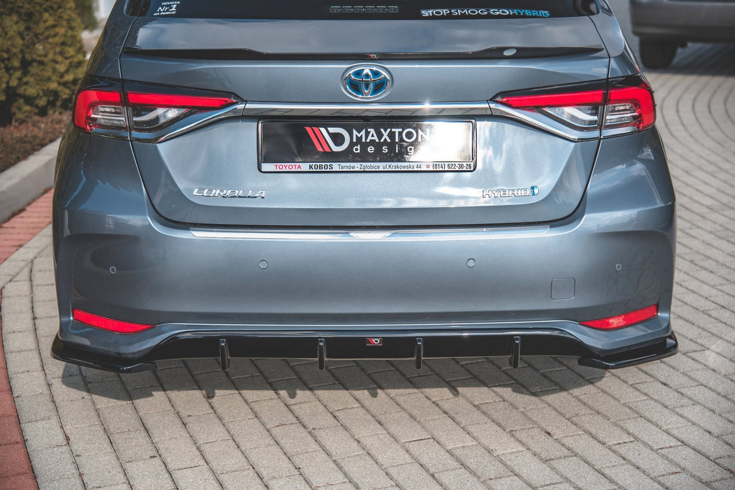 Heck Ansatz Flaps Diffusor für Toyota Corolla XII Limousine schwarz Hochglanz