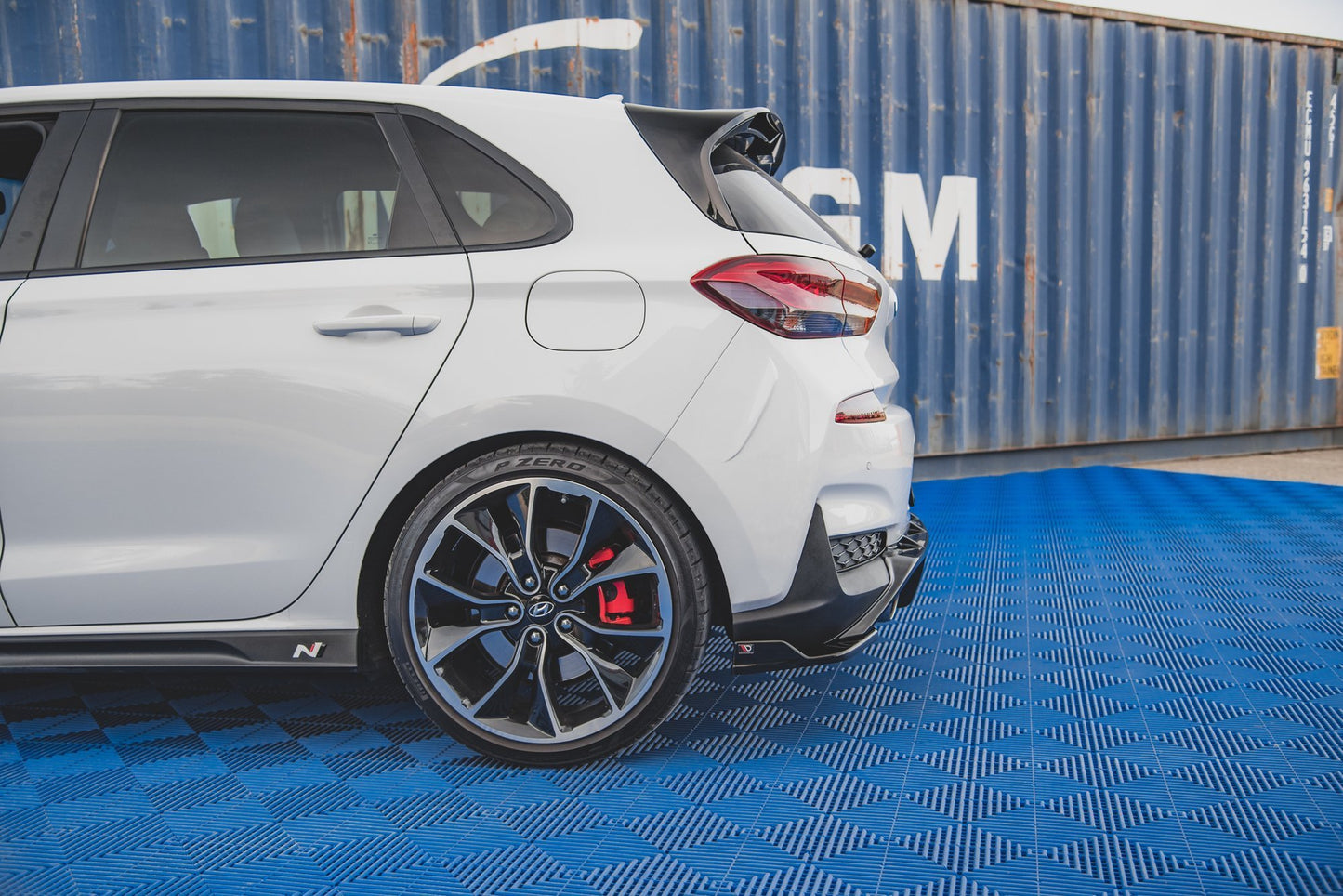 Heck Ansatz Flaps Diffusor V.4 für Hyundai I30 N Mk3 Hatchback schwarz Hochglanz