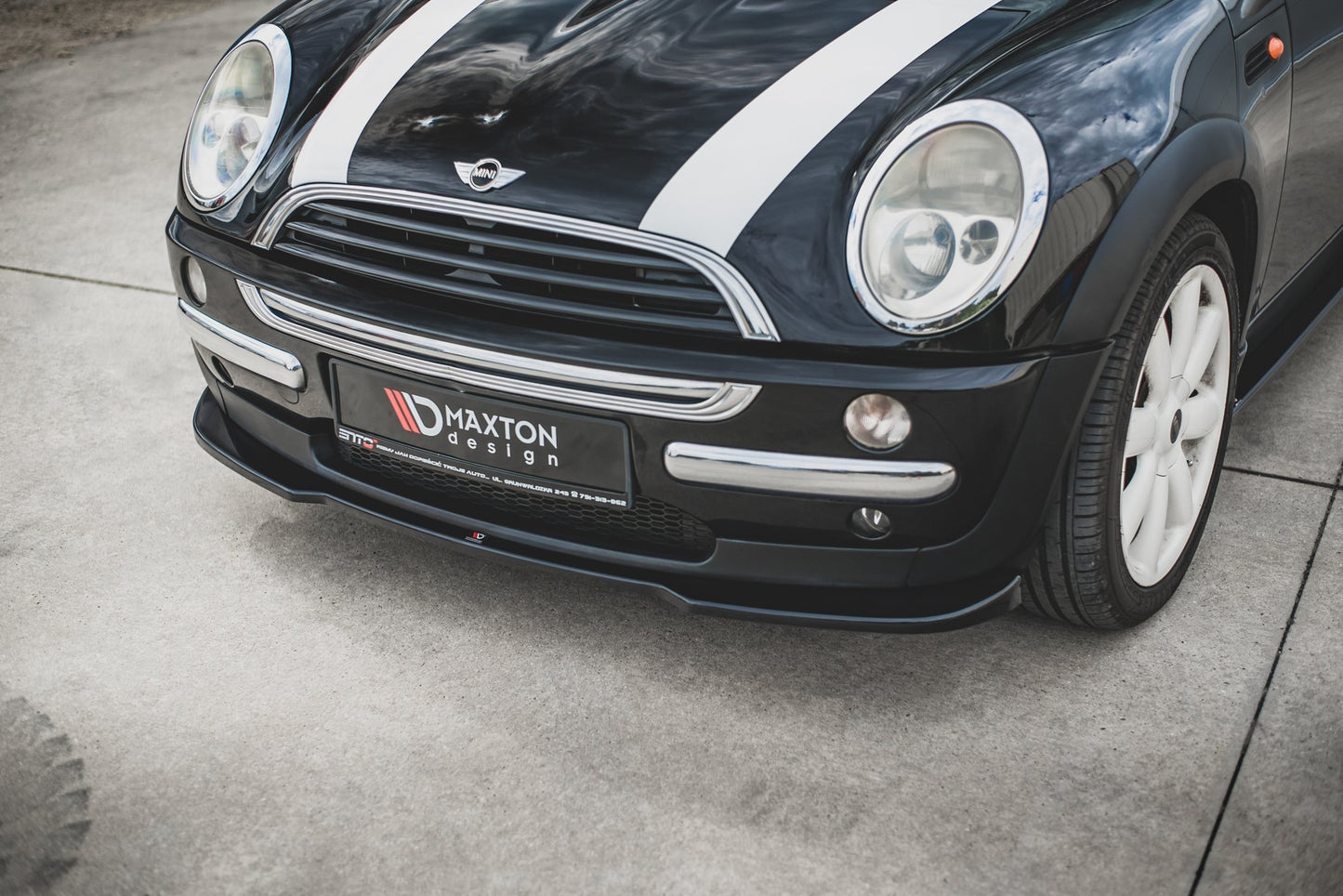 Front Ansatz für Mini Cooper / One R50 schwarz Hochglanz