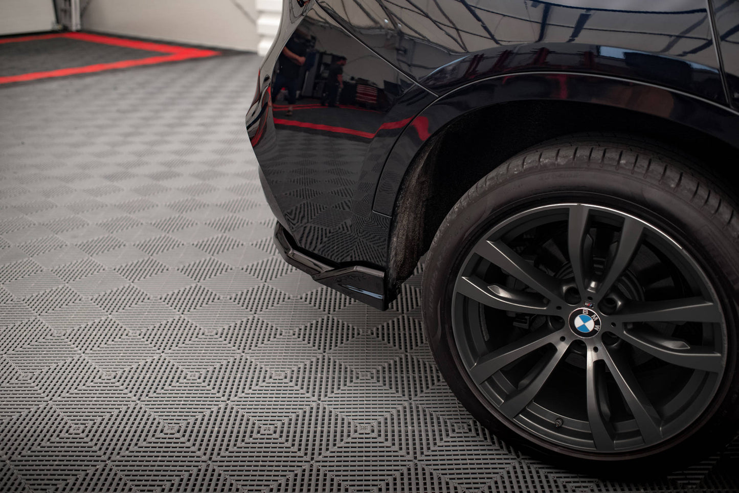 Mittlerer Cup Diffusor DTM Look Heck Ansatz für BMW X6 M-Paket F16 schwarz Hochglanz