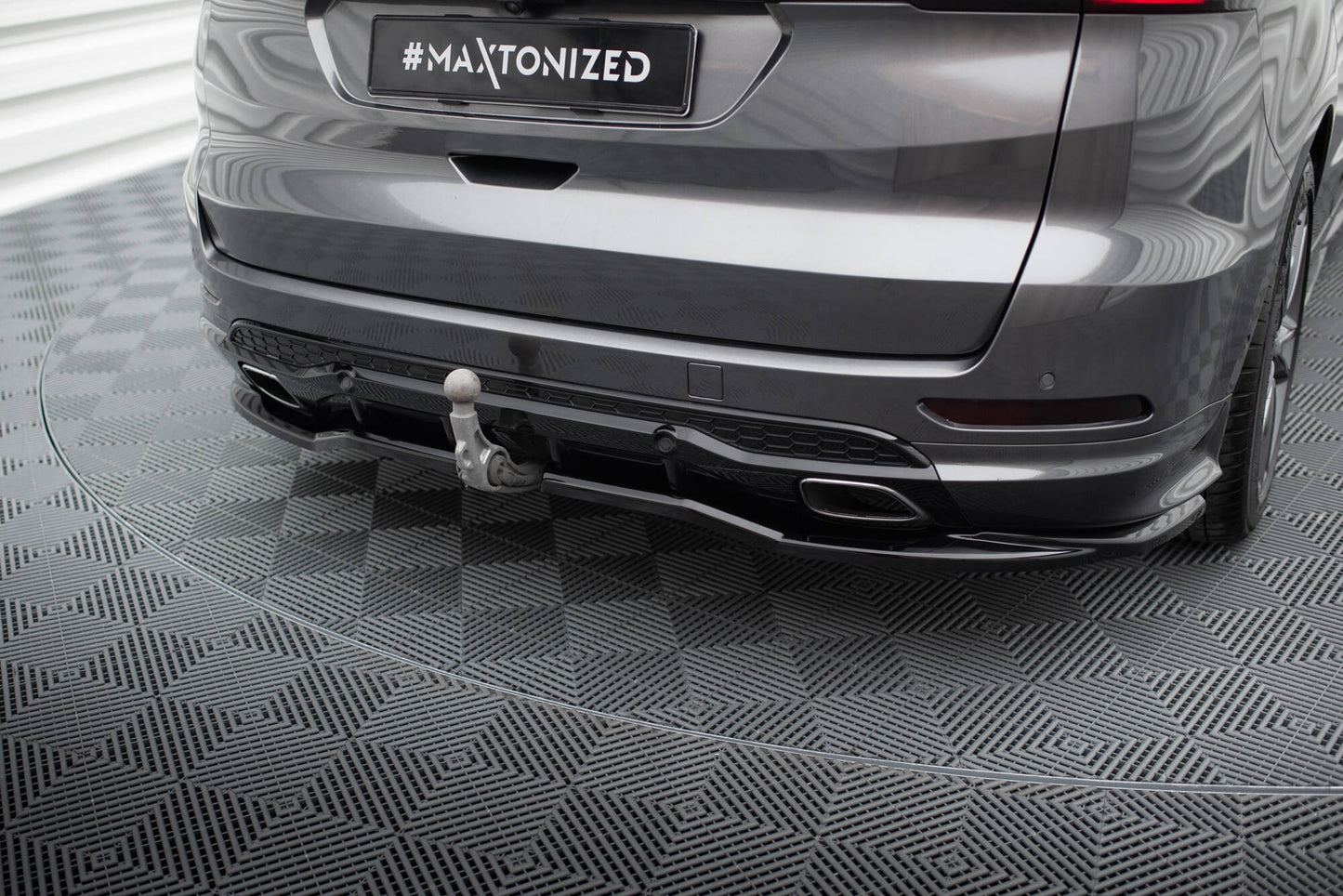 Mittlerer Cup Diffusor DTM Look Heck Ansatz für Ford S-Max ST-Line Mk2 schwarz Hochglanz