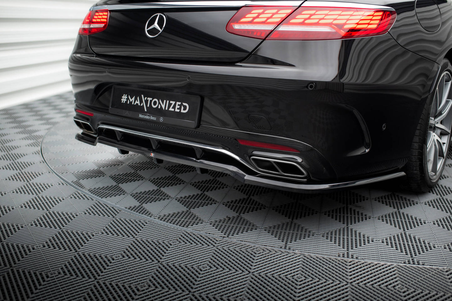 Mittlerer Cup Diffusor DTM Look Heck Ansatz für Mercedes-Benz S Coupe AMG-Line C217 Facelift schwarz Hochglanz