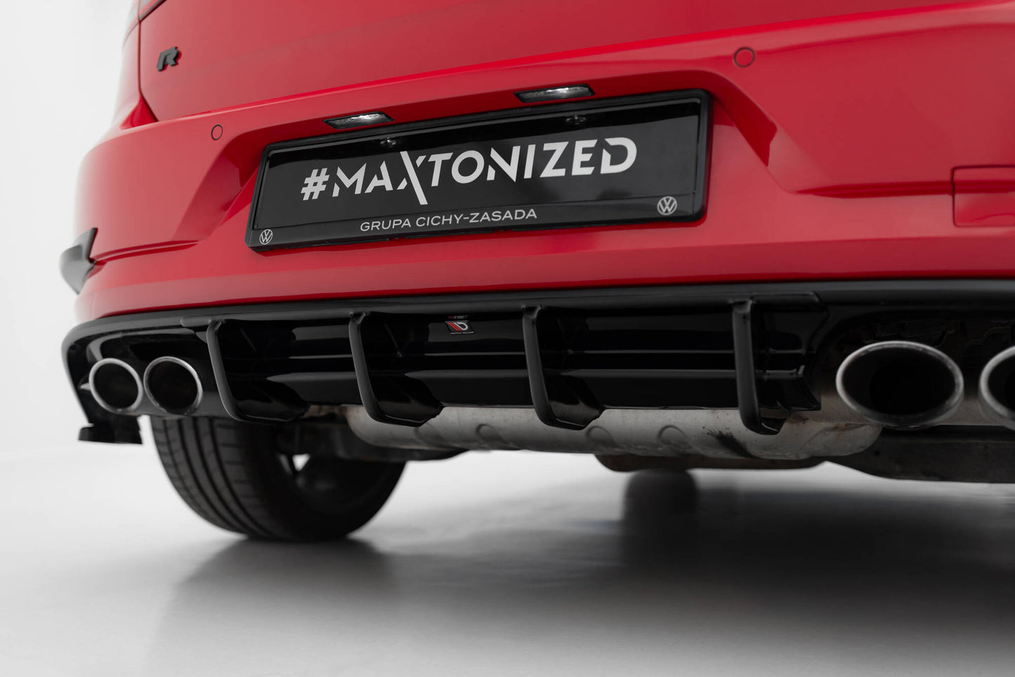 Diffusor Heck Ansatz für VW Golf R Hatchback R Mk7 Facelift schwarz Hochglanz