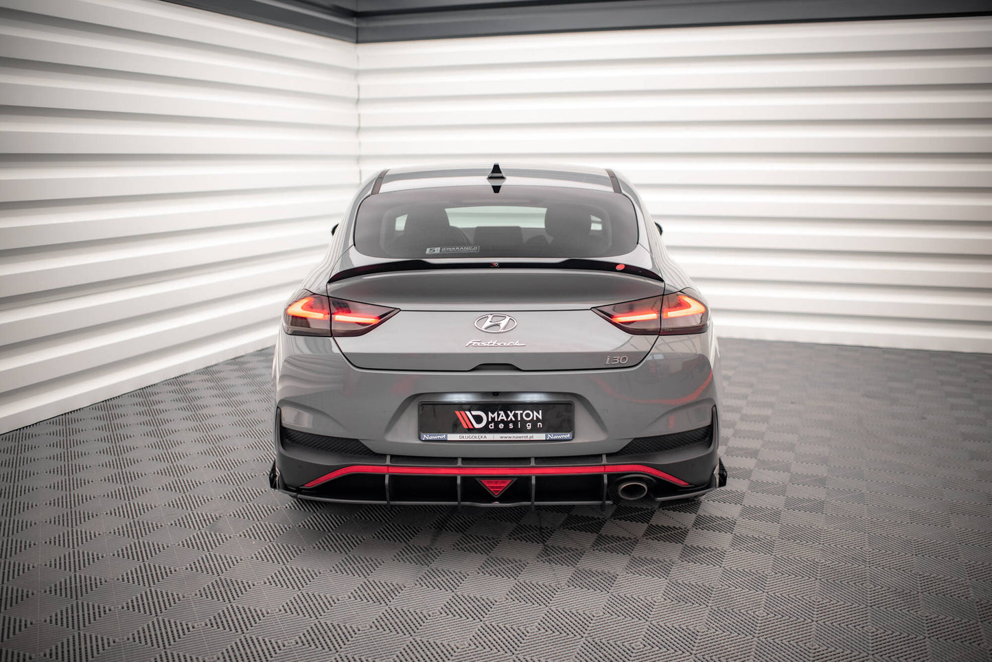 Street Pro Heck Ansatz Flaps Diffusor +Flaps für Hyundai I30 Fastback N-Line Mk3 Facelift schwarz Hochglanz