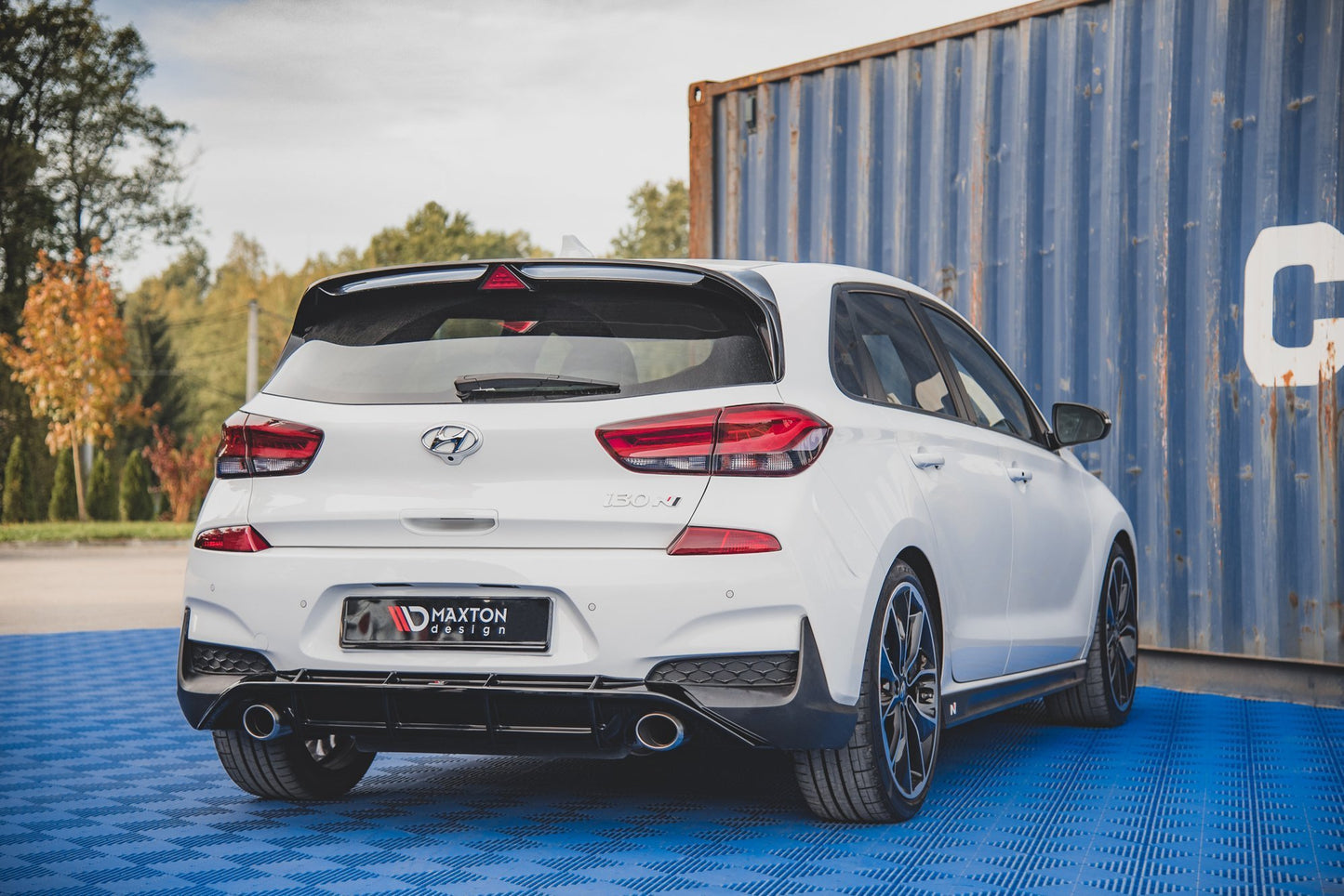 Diffusor Heck Ansatz V.3 für Hyundai I30 N Mk3 Hatchback schwarz Hochglanz
