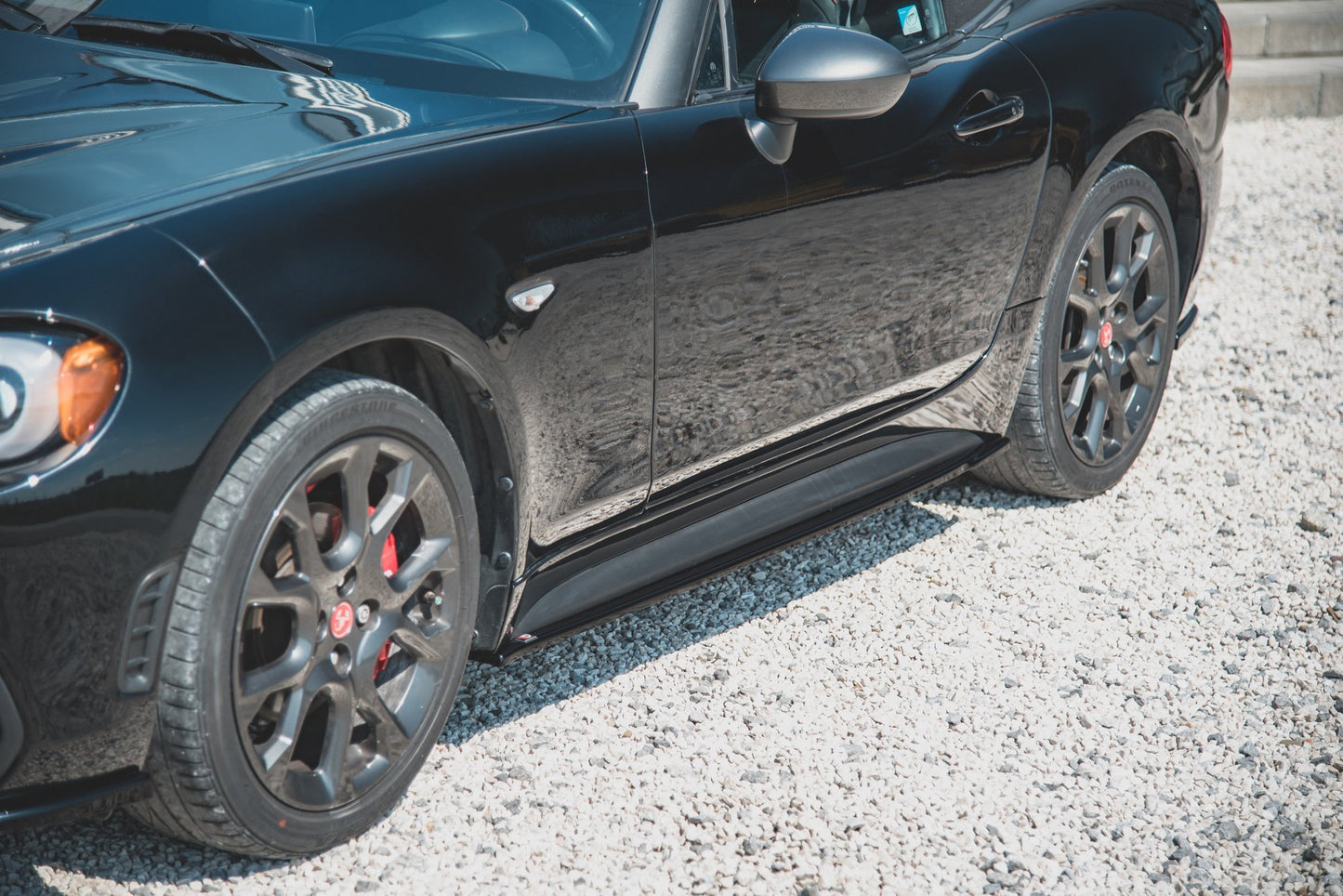 Seitenschweller Ansatz für Abarth 124 Spider schwarz Hochglanz