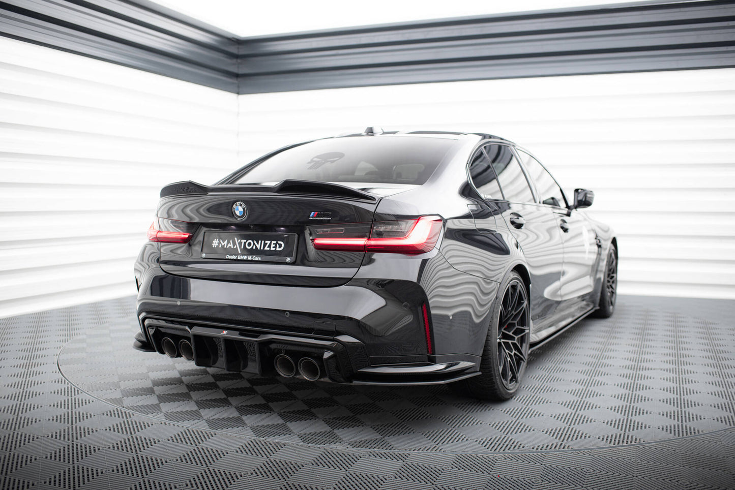 Diffusor Heck Ansatz für BMW M3 Limousine / Touring G80 / G81 schwarz Hochglanz
