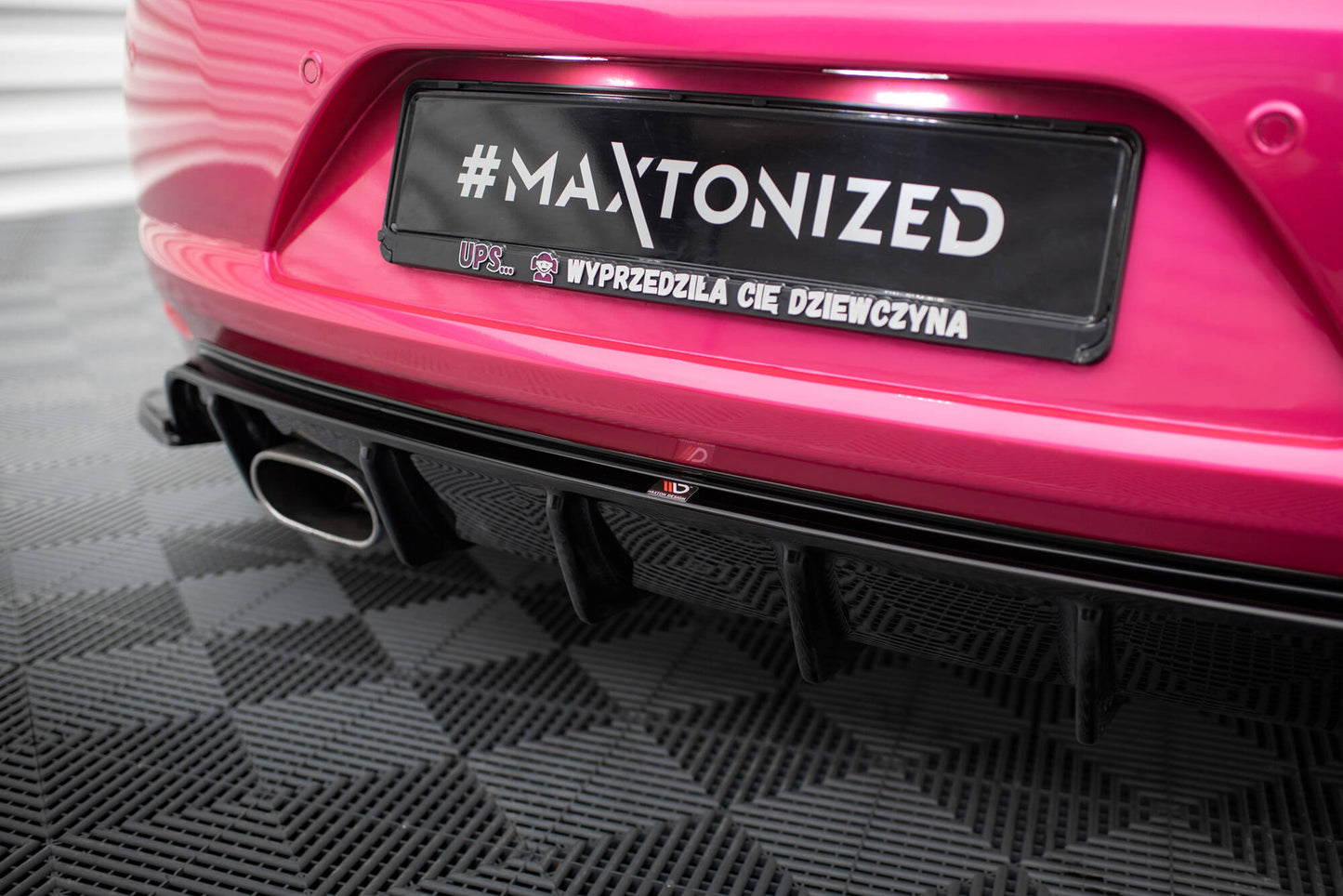 Diffusor Heck Ansatz V.1 für VW Scirocco Mk3 schwarz Hochglanz