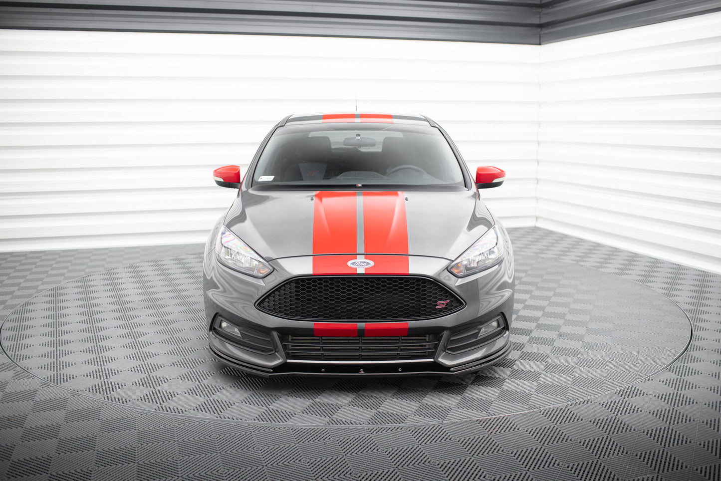 Front Ansatz V.1 für Ford Focus ST Mk3 FL schwarz Hochglanz