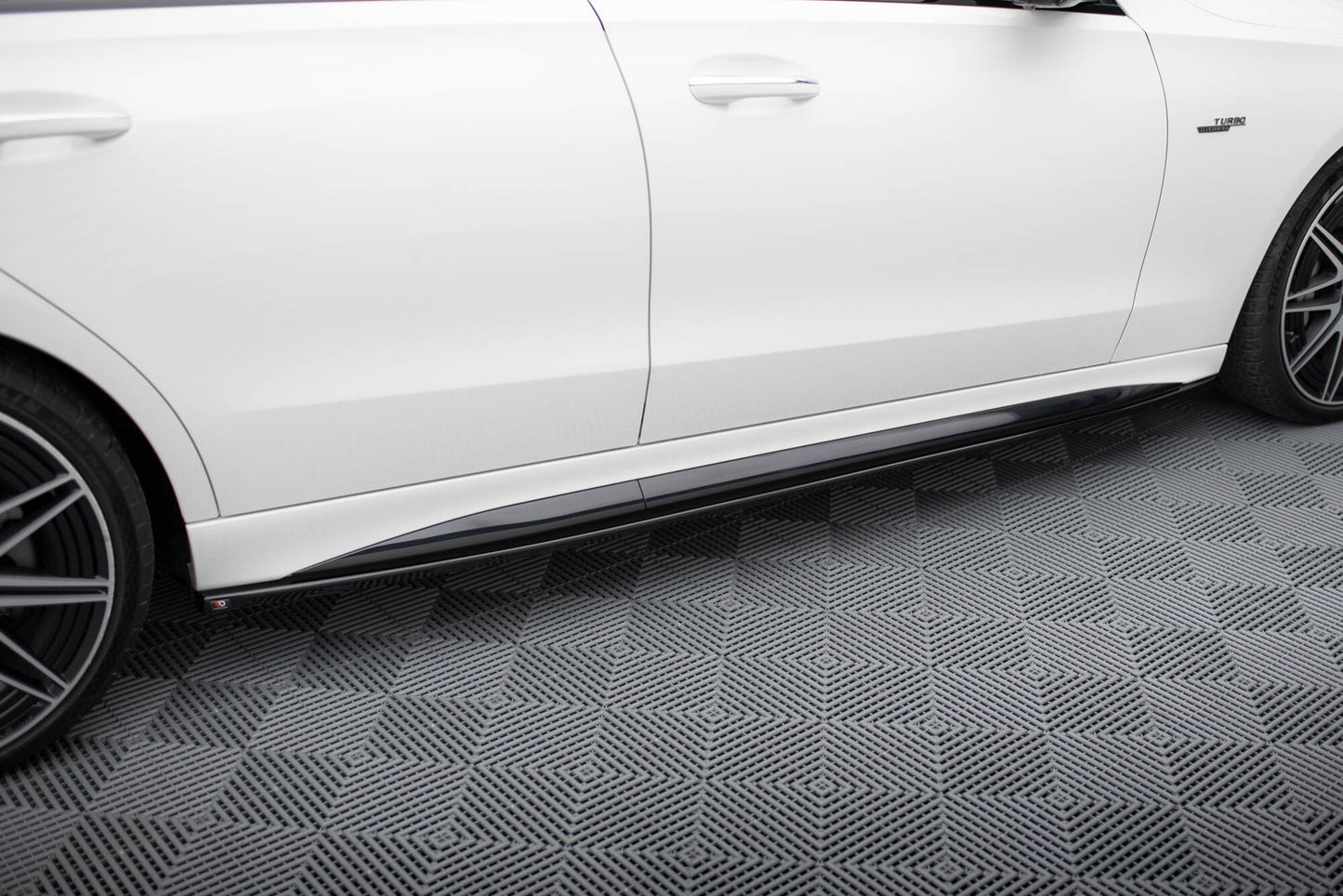 Seitenschweller Ansatz für Mercedes-Benz C AMG-Line / 43 AMG W206 schwarz Hochglanz