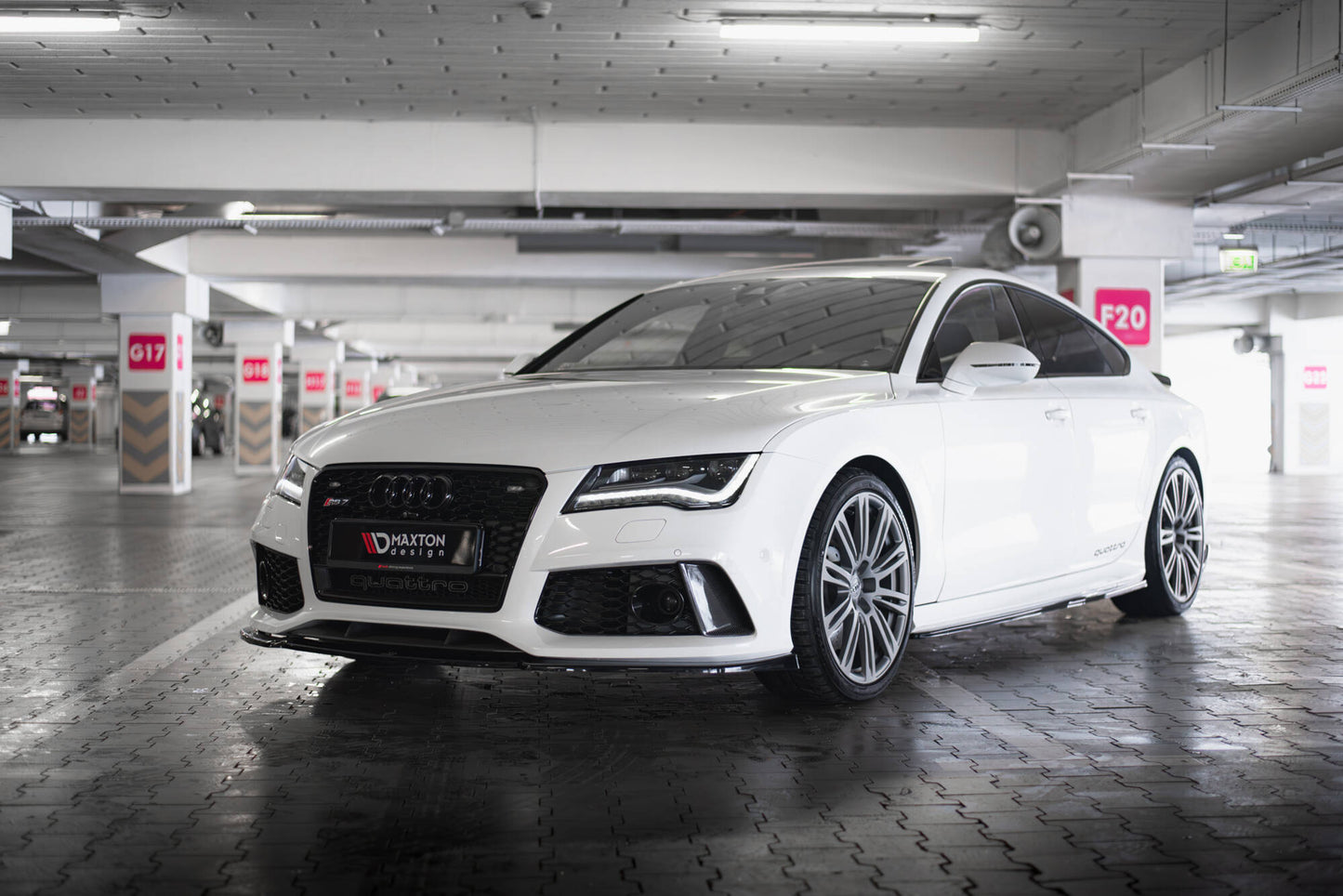 Front Ansatz V.3 für Audi RS7 C7 schwarz Hochglanz
