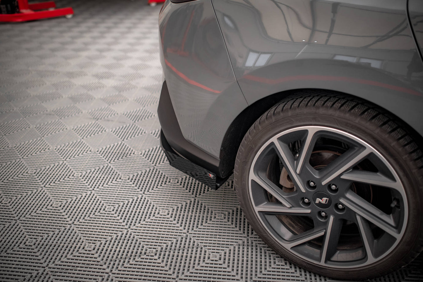 Street Pro Heck Ansatz Flaps Diffusor +Flaps für Hyundai I30 Fastback N-Line Mk3 Facelift schwarz Hochglanz