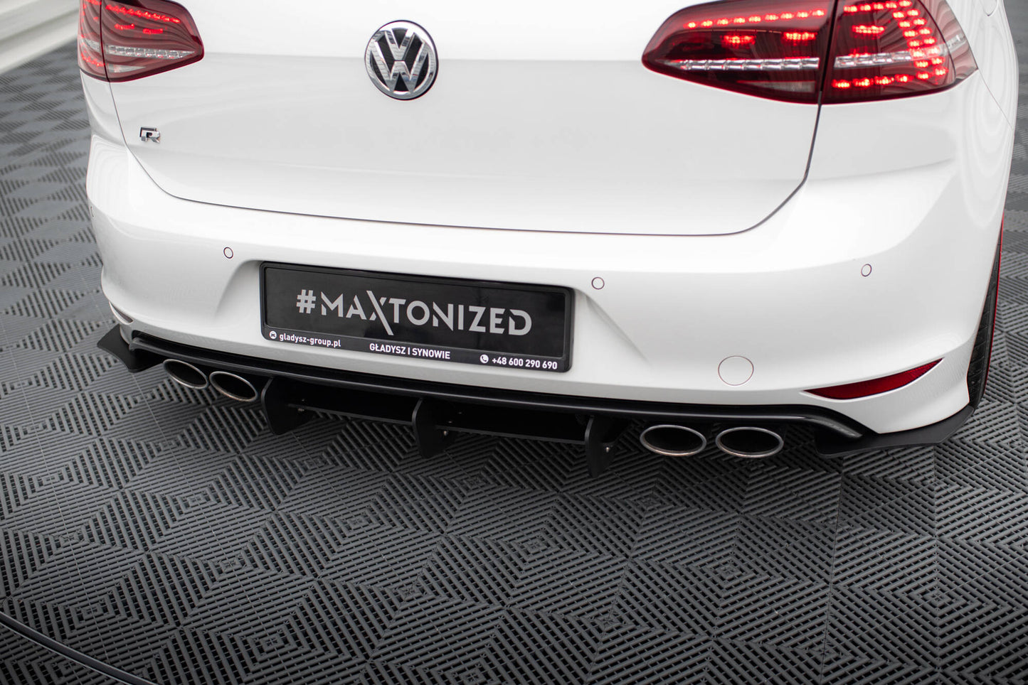 VW GOLF 7 R HATCHBACK Diffusor Heck Ansatz für Heckschürze für & Heck Ansatz Flaps Diffusor für