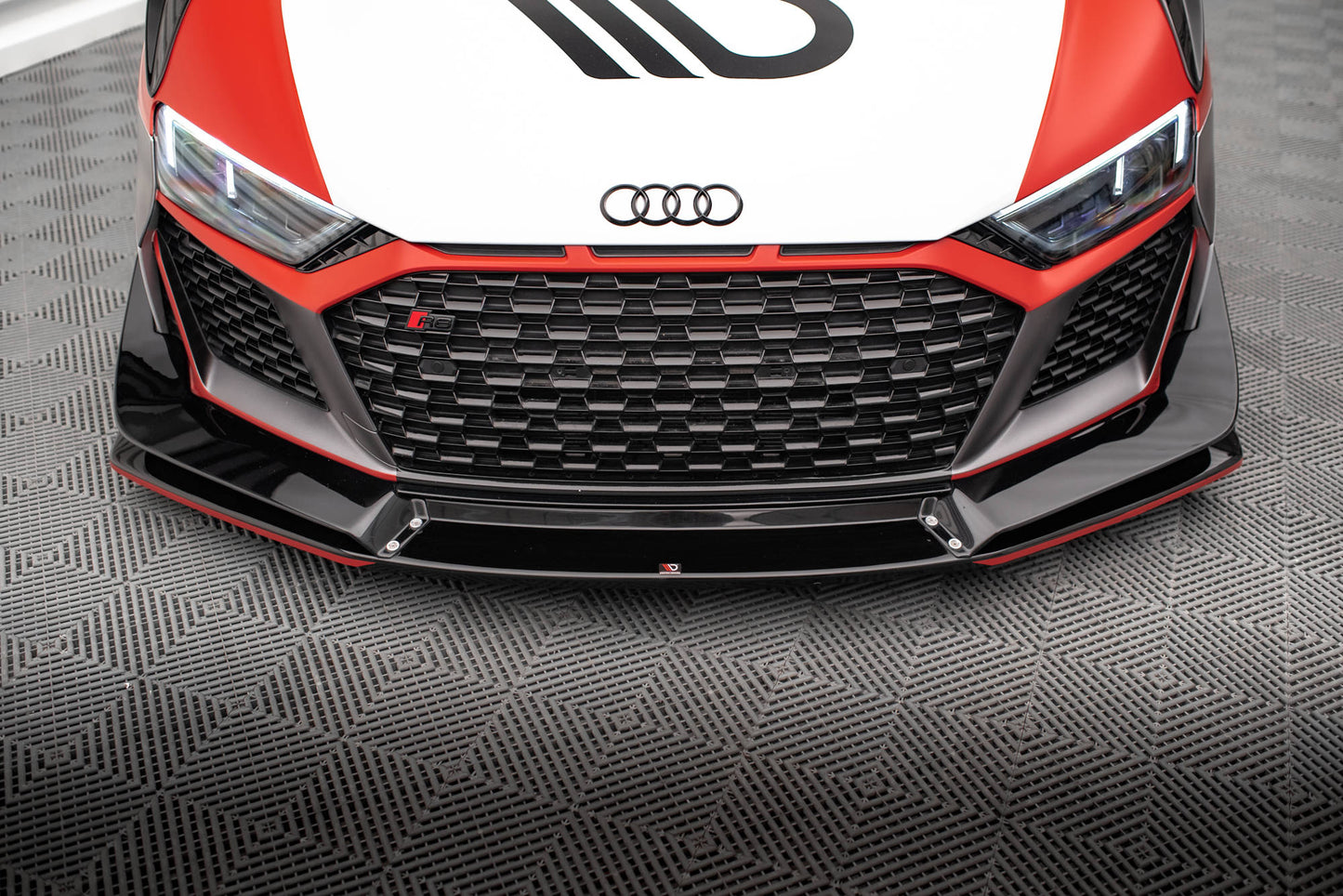 Front Ansatz für Audi R8 Mk2 Facelift schwarz Hochglanz