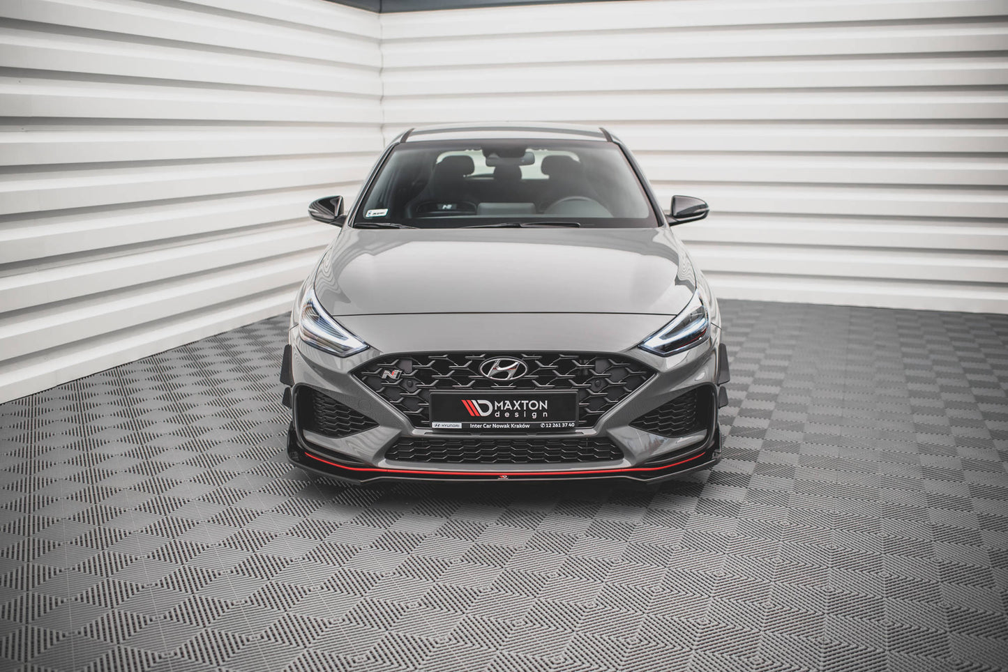 Front Ansatz V.3 für Hyundai I30 N / I30 N-Line Hatchback/Fastback Mk3 Facelift schwarz Hochglanz