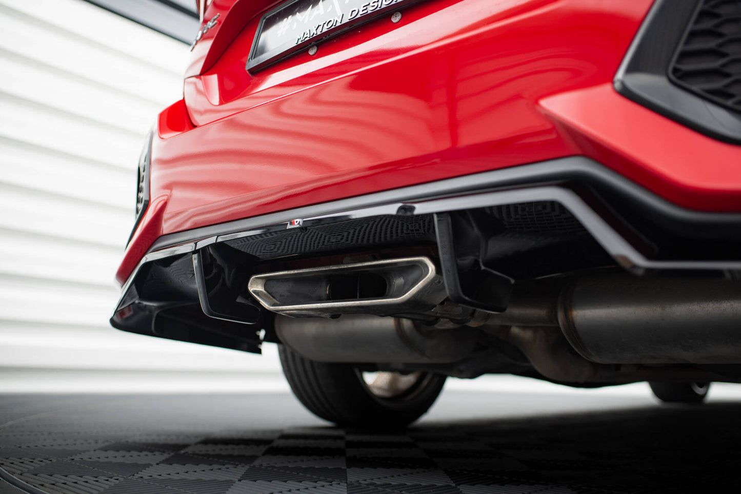 Mittlerer Cup Diffusor DTM Look Heck Ansatz für Honda Civic SI Mk10 schwarz Hochglanz