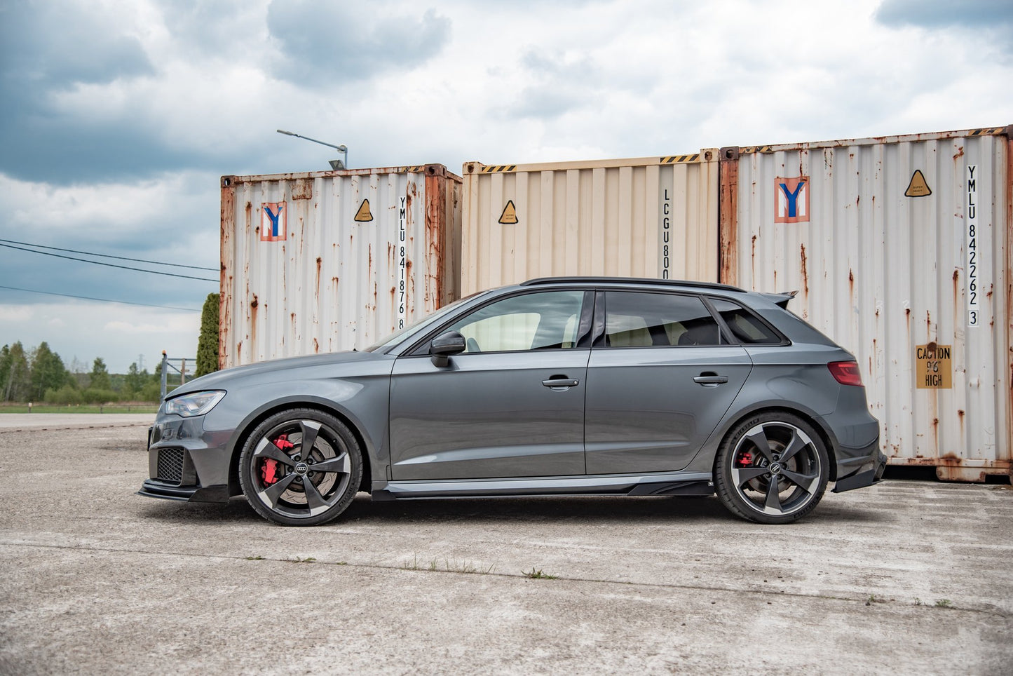 Street Pro Seitenschweller Ansatz für + Flaps Audi RS3 8V Sportback schwarz Hochglanz